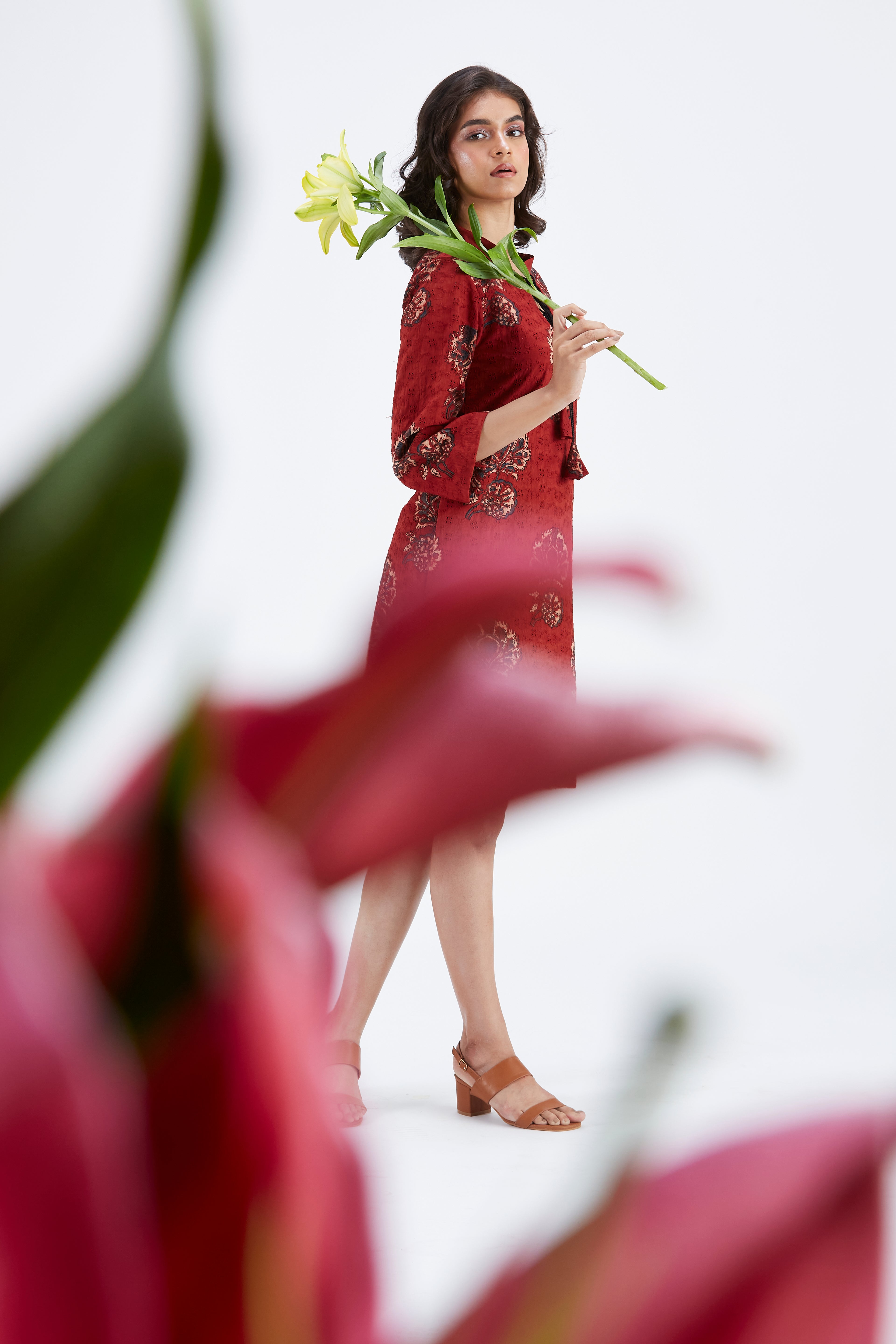 Isla Red dress by Hasttvam with Ete by Hasttvam at Kamakhyaa for sustainable fashion