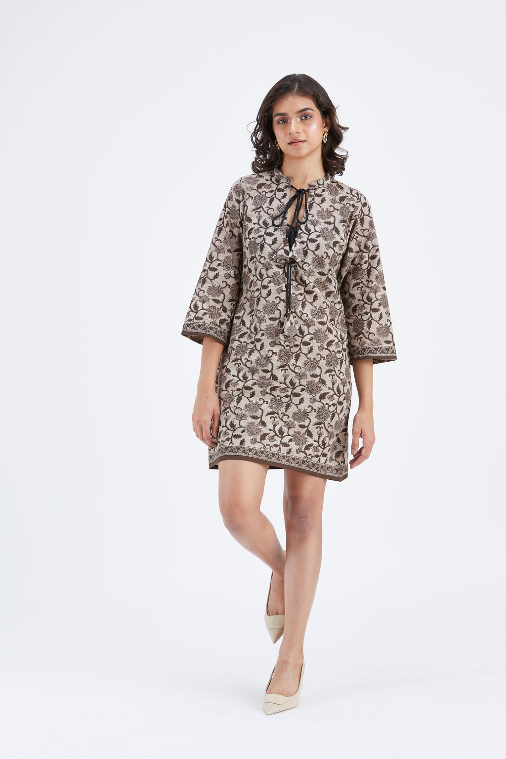 Isla Beige dress by Hasttvam with Ete by Hasttvam at Kamakhyaa for sustainable fashion