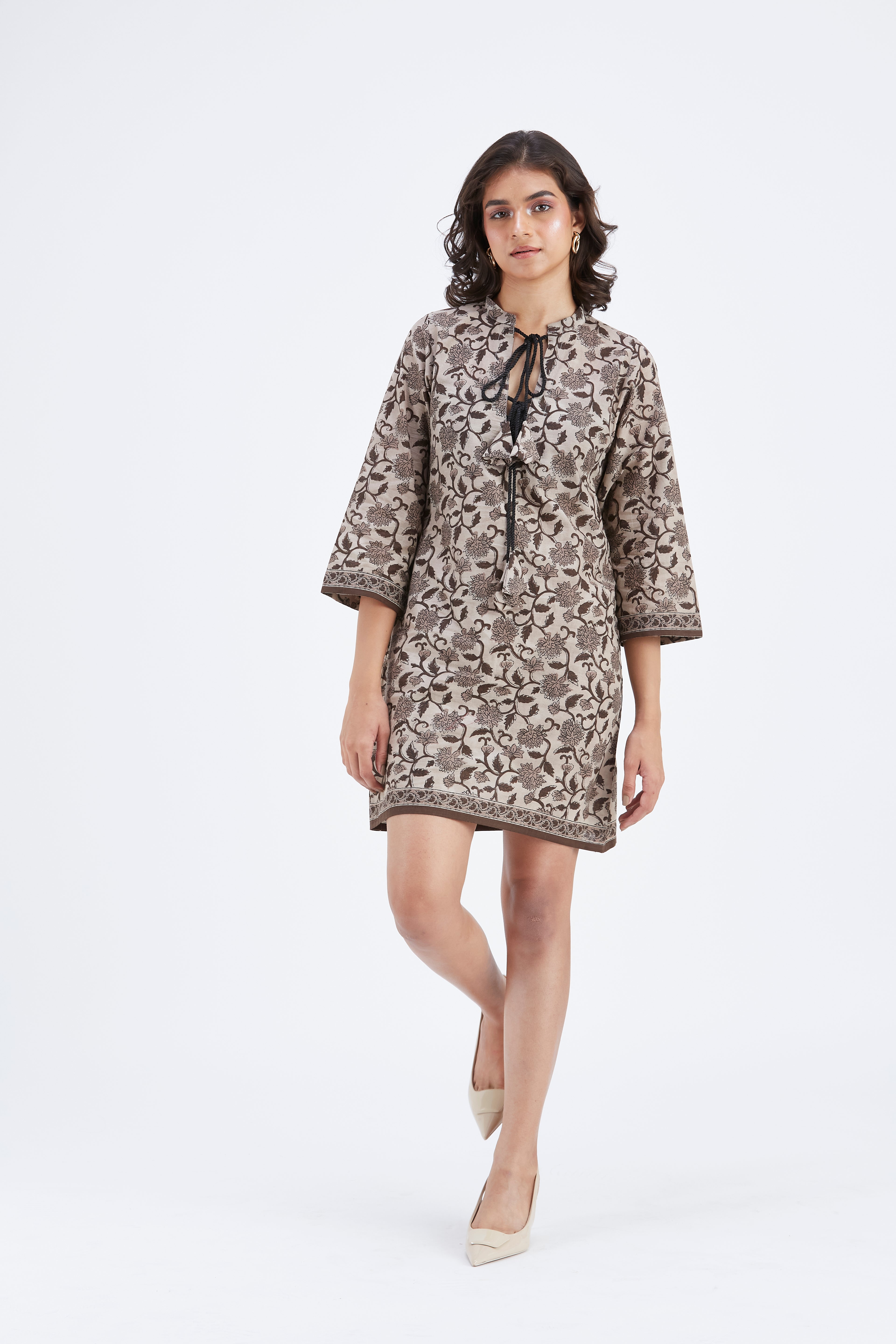 Isla Beige dress by Hasttvam with Ete by Hasttvam at Kamakhyaa for sustainable fashion