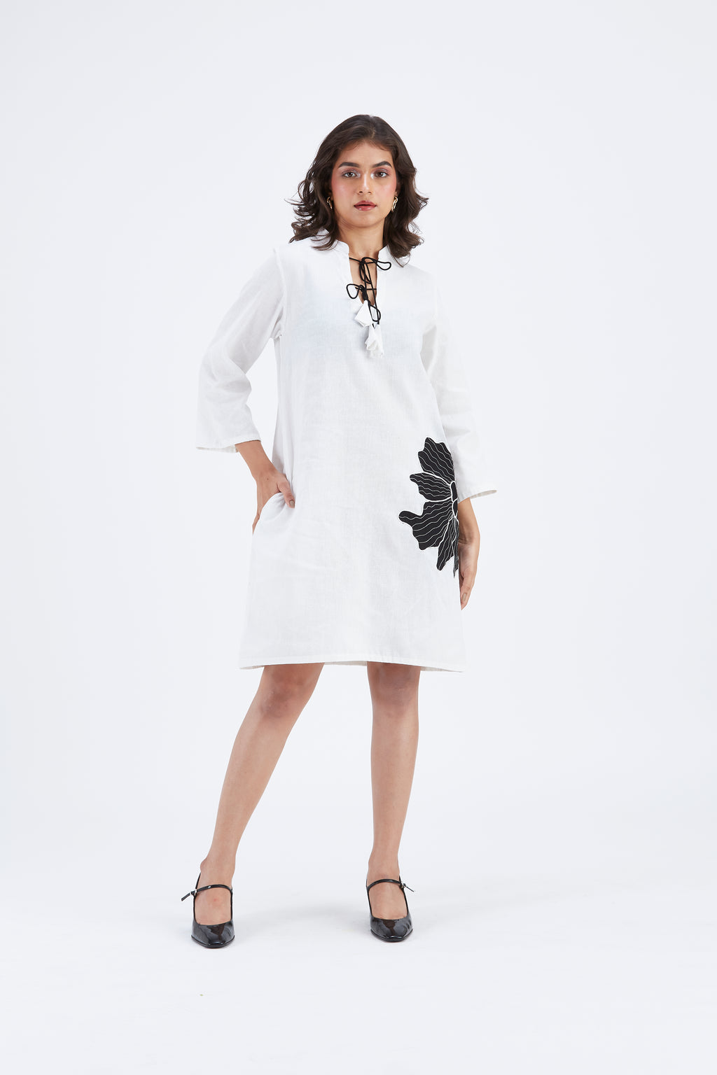Isla White dress by Hasttvam with Ete by Hasttvam at Kamakhyaa for sustainable fashion