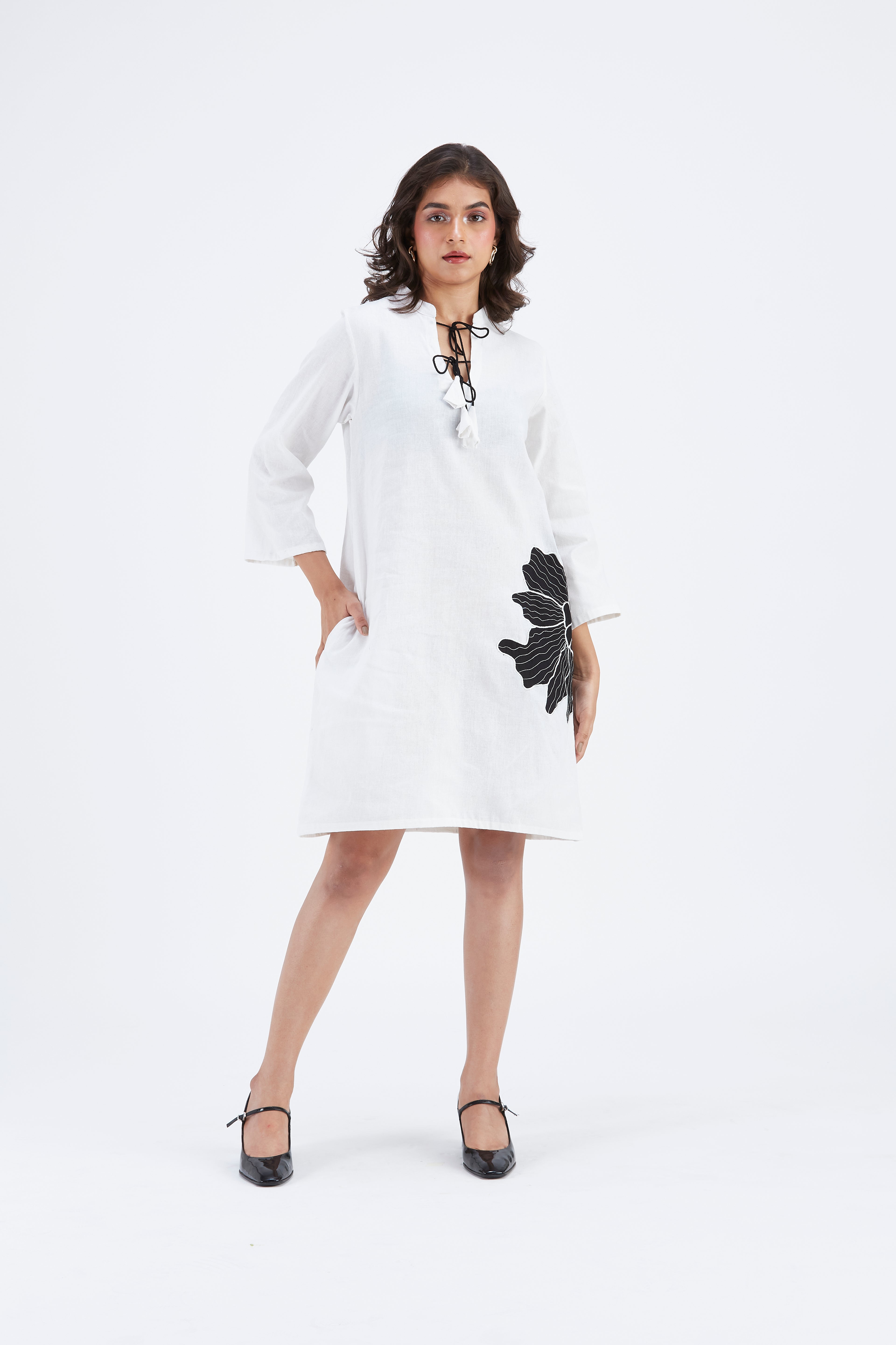 Isla White dress by Hasttvam with Ete by Hasttvam at Kamakhyaa for sustainable fashion