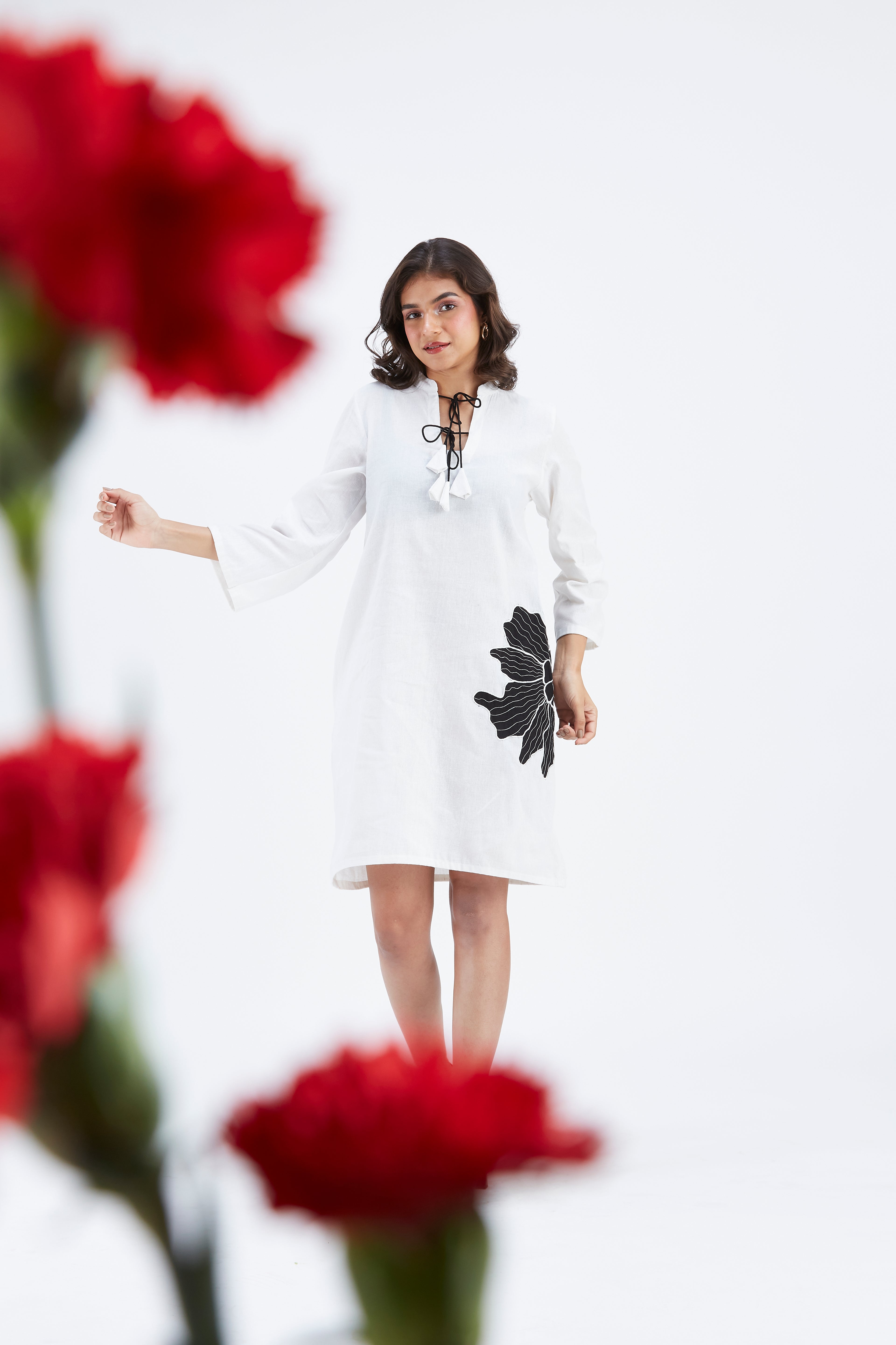 Isla White dress by Hasttvam with Ete by Hasttvam at Kamakhyaa for sustainable fashion