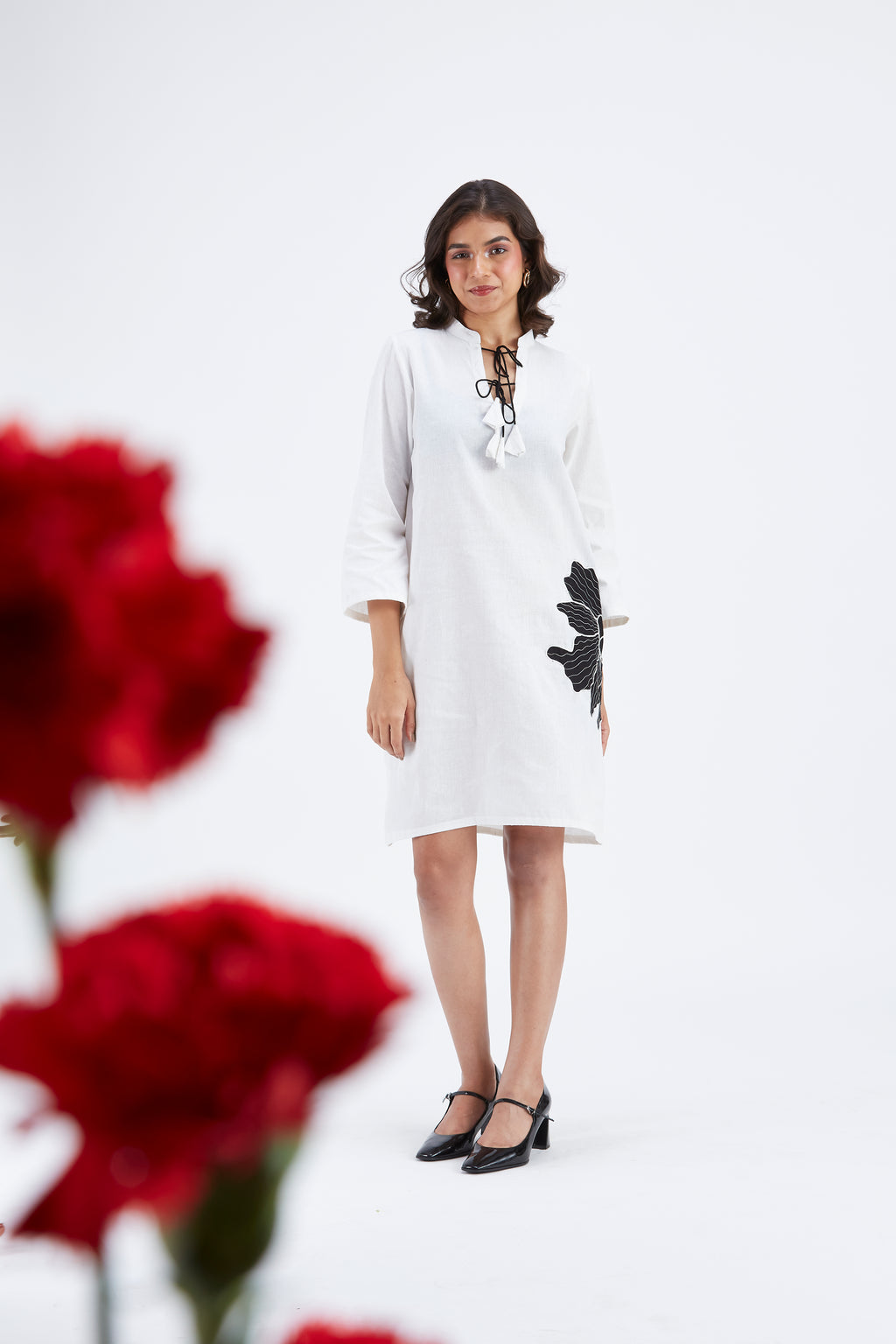 Isla White dress by Hasttvam with Ete by Hasttvam at Kamakhyaa for sustainable fashion