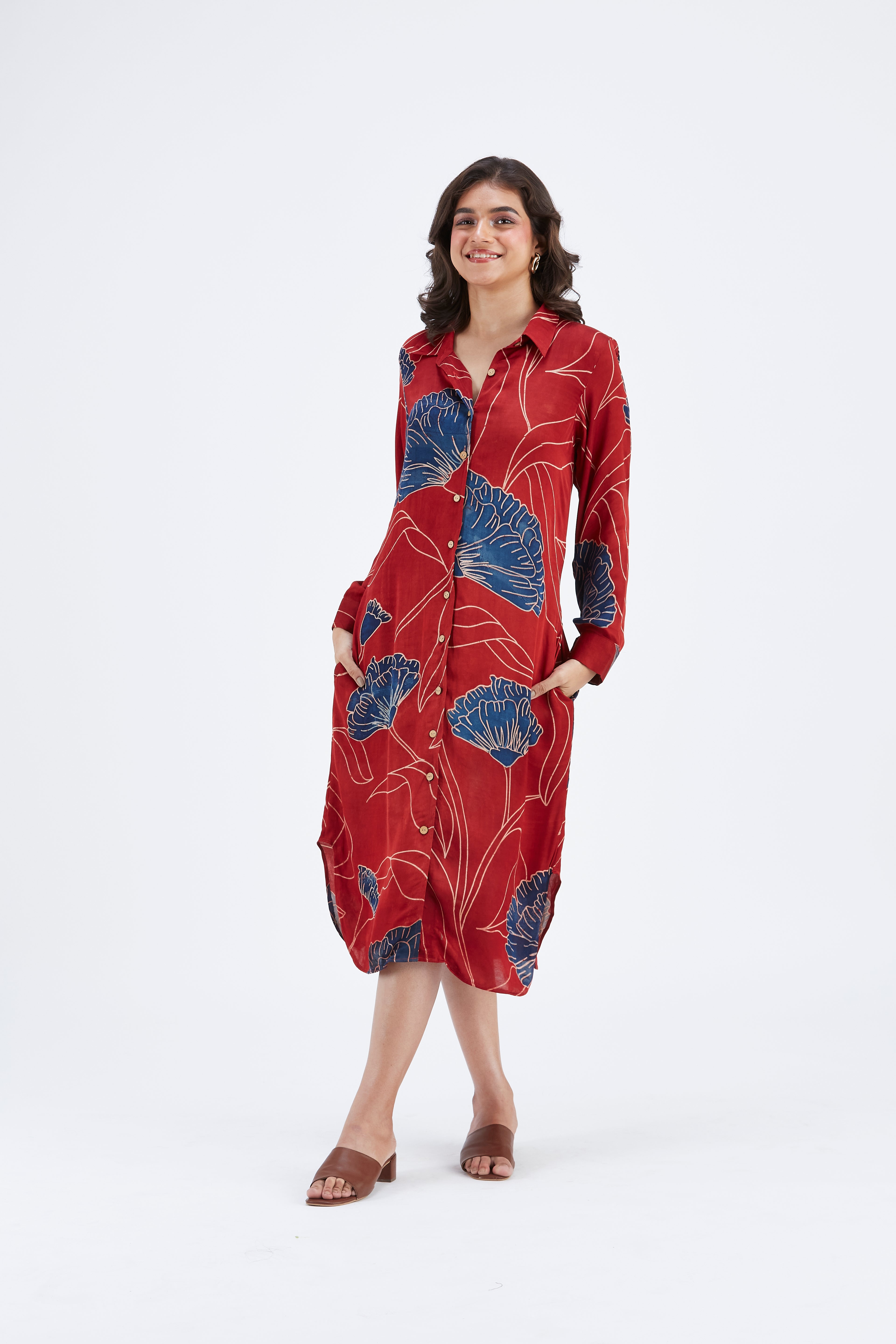 Zae Red dress by Hasttvam with Ete by Hasttvam at Kamakhyaa for sustainable fashion