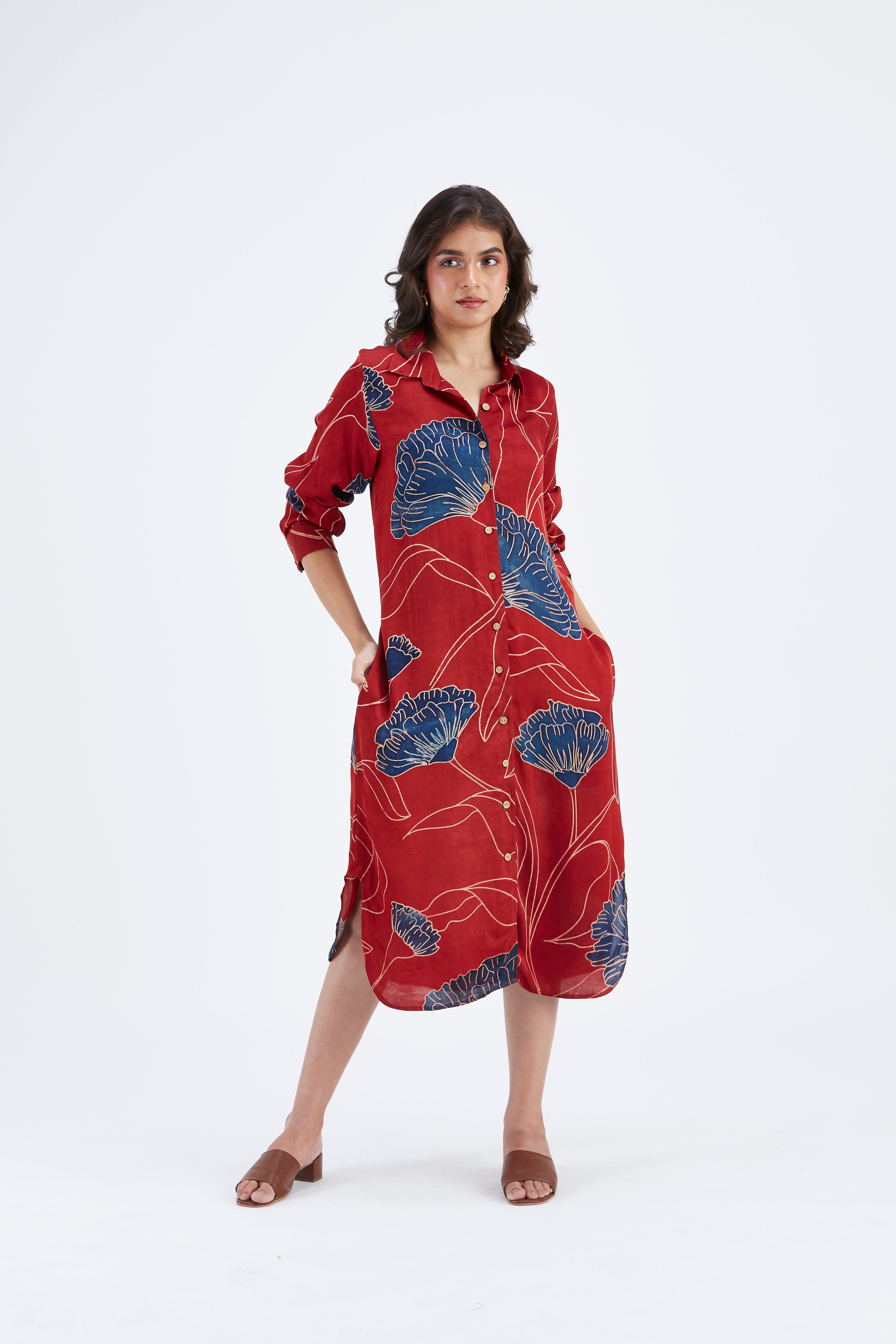 Zae Red dress by Hasttvam with Ete by Hasttvam at Kamakhyaa for sustainable fashion