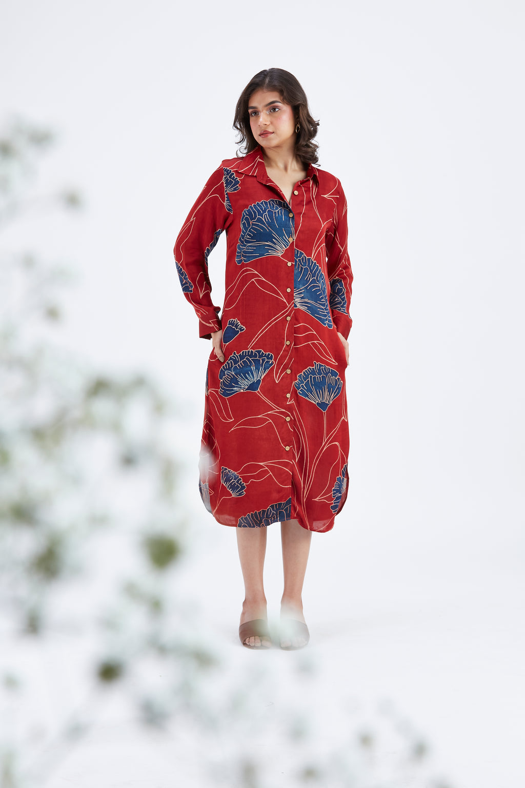 Zae Red dress by Hasttvam with Ete by Hasttvam at Kamakhyaa for sustainable fashion