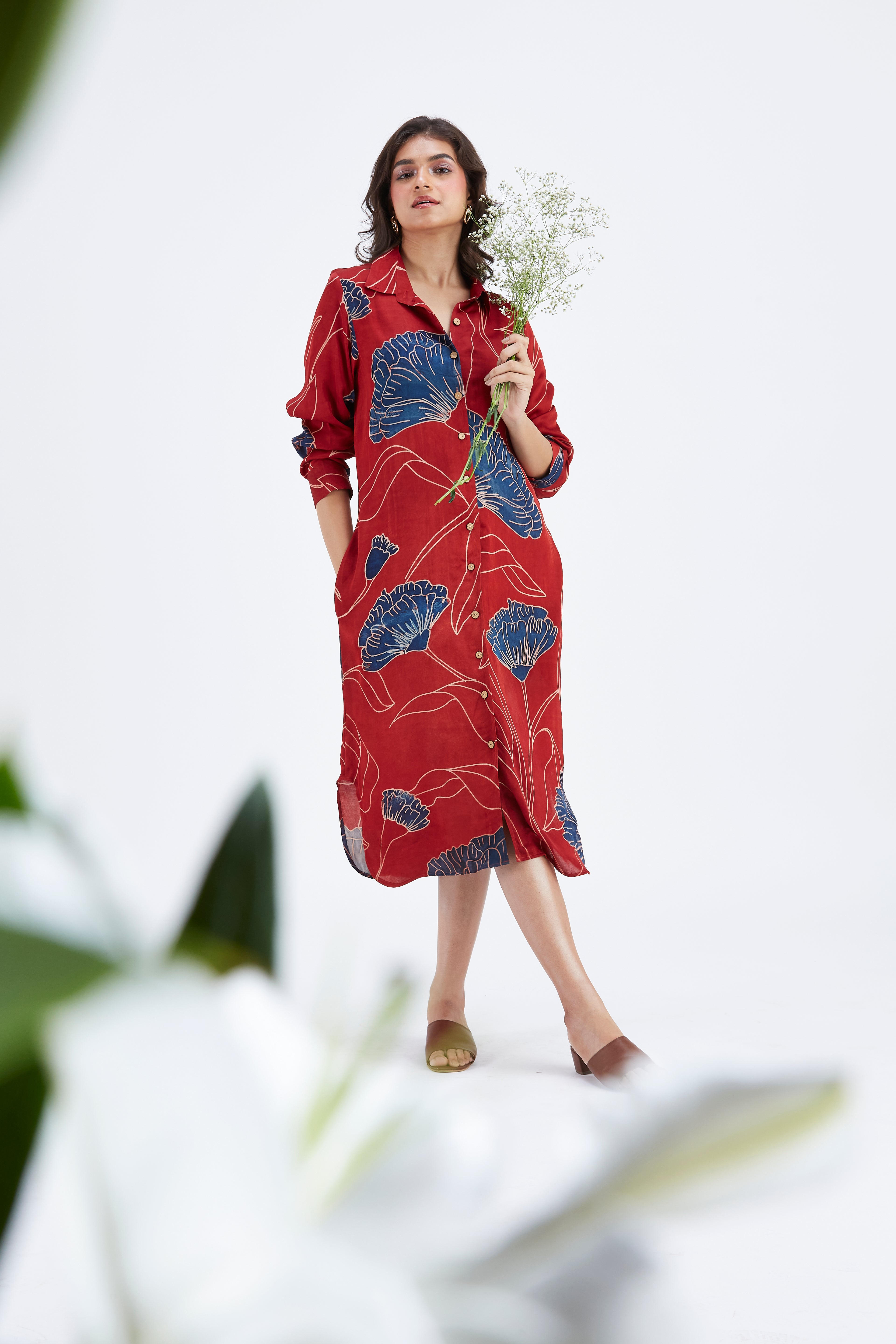 Zae Red dress by Hasttvam with Ete by Hasttvam at Kamakhyaa for sustainable fashion