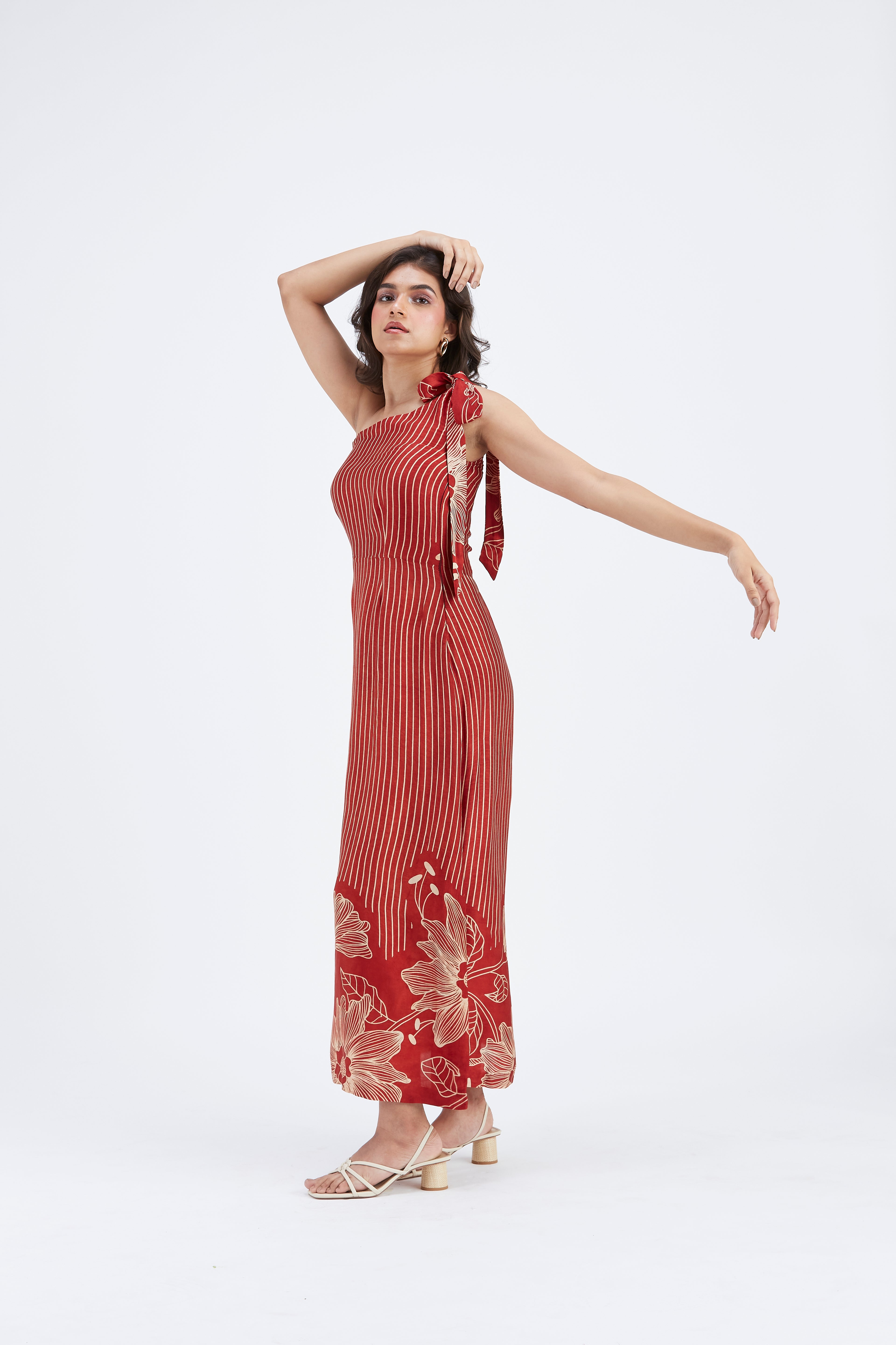 Cecilia Red dress by Hasttvam with Ete by Hasttvam at Kamakhyaa for sustainable fashion