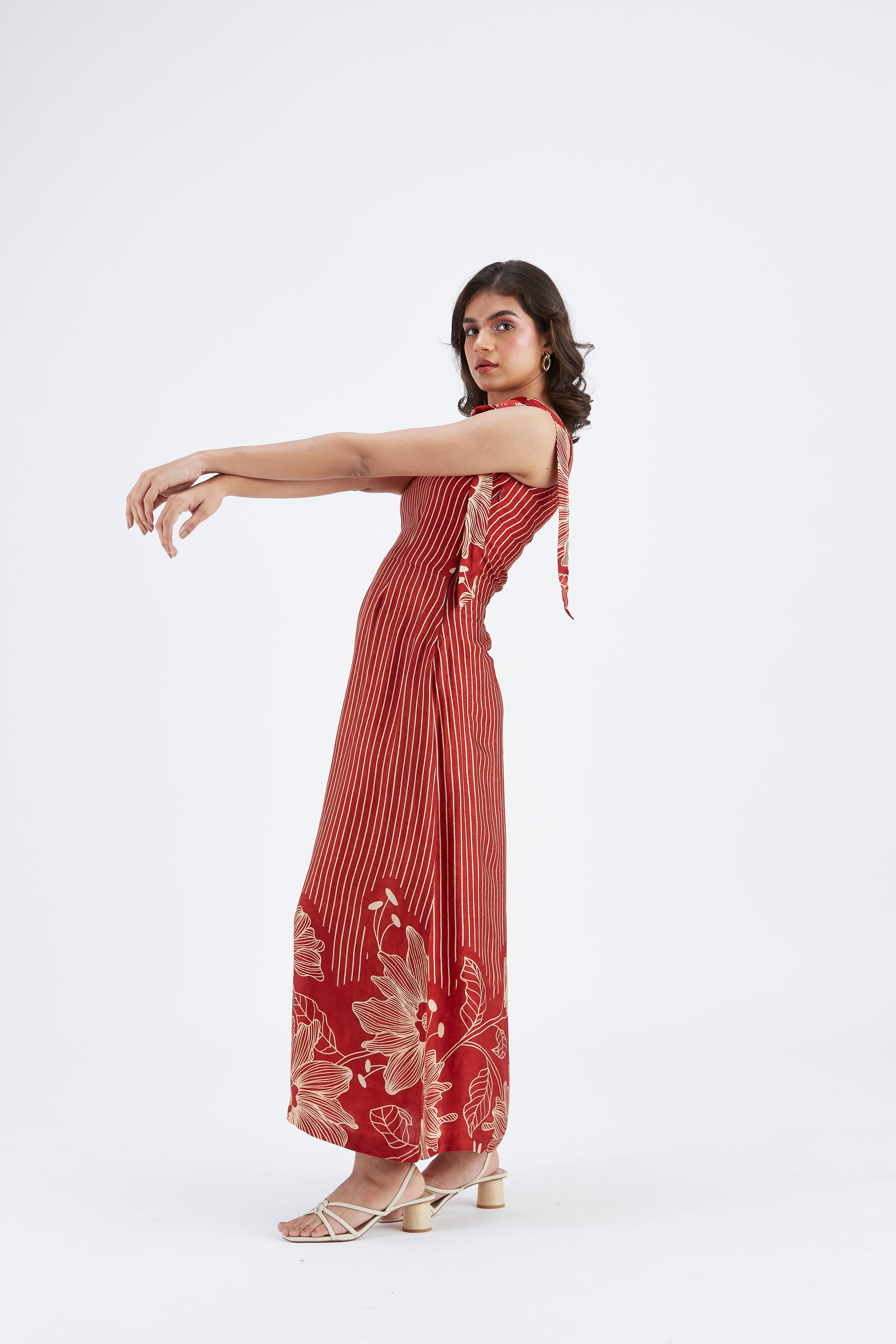 Cecilia Red dress by Hasttvam with Ete by Hasttvam at Kamakhyaa for sustainable fashion