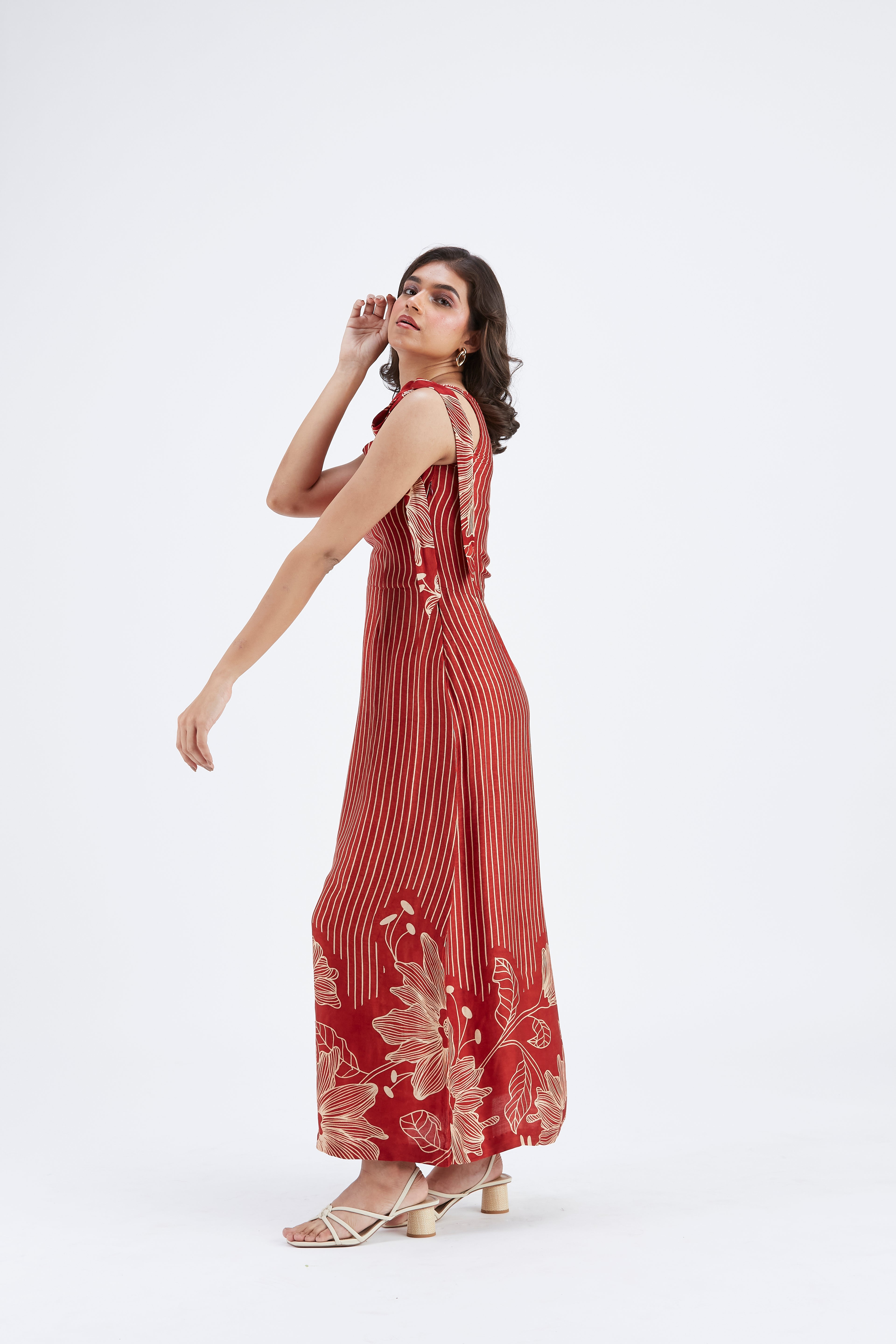 Cecilia Red dress by Hasttvam with Ete by Hasttvam at Kamakhyaa for sustainable fashion