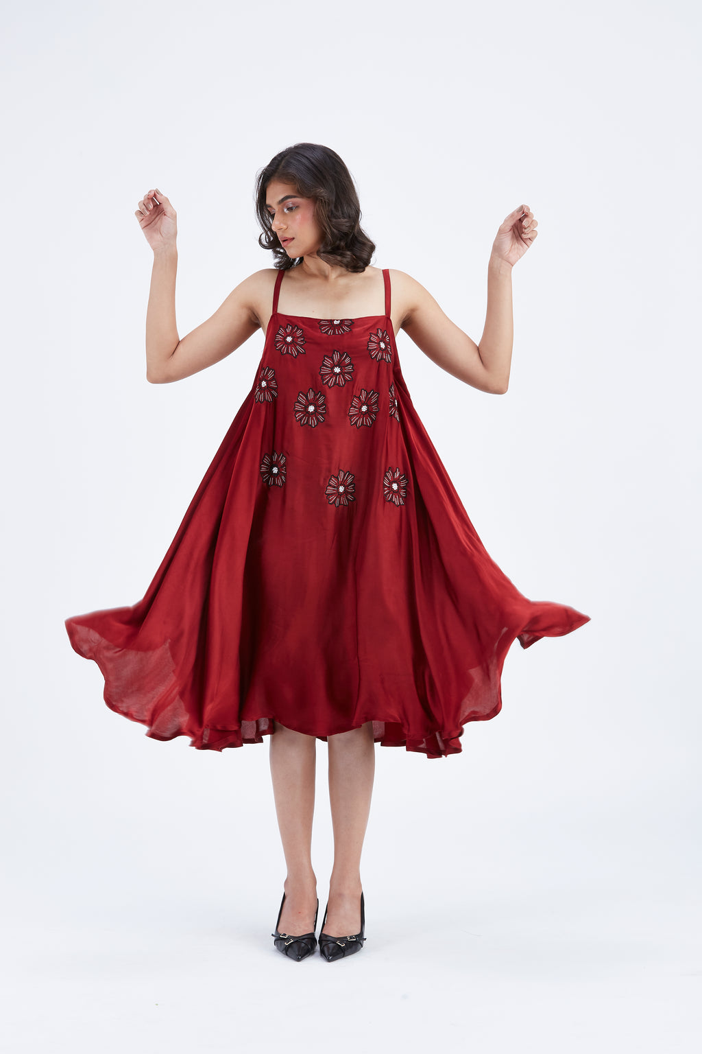 Reya Red dress by Hasttvam with Ete by Hasttvam at Kamakhyaa for sustainable fashion
