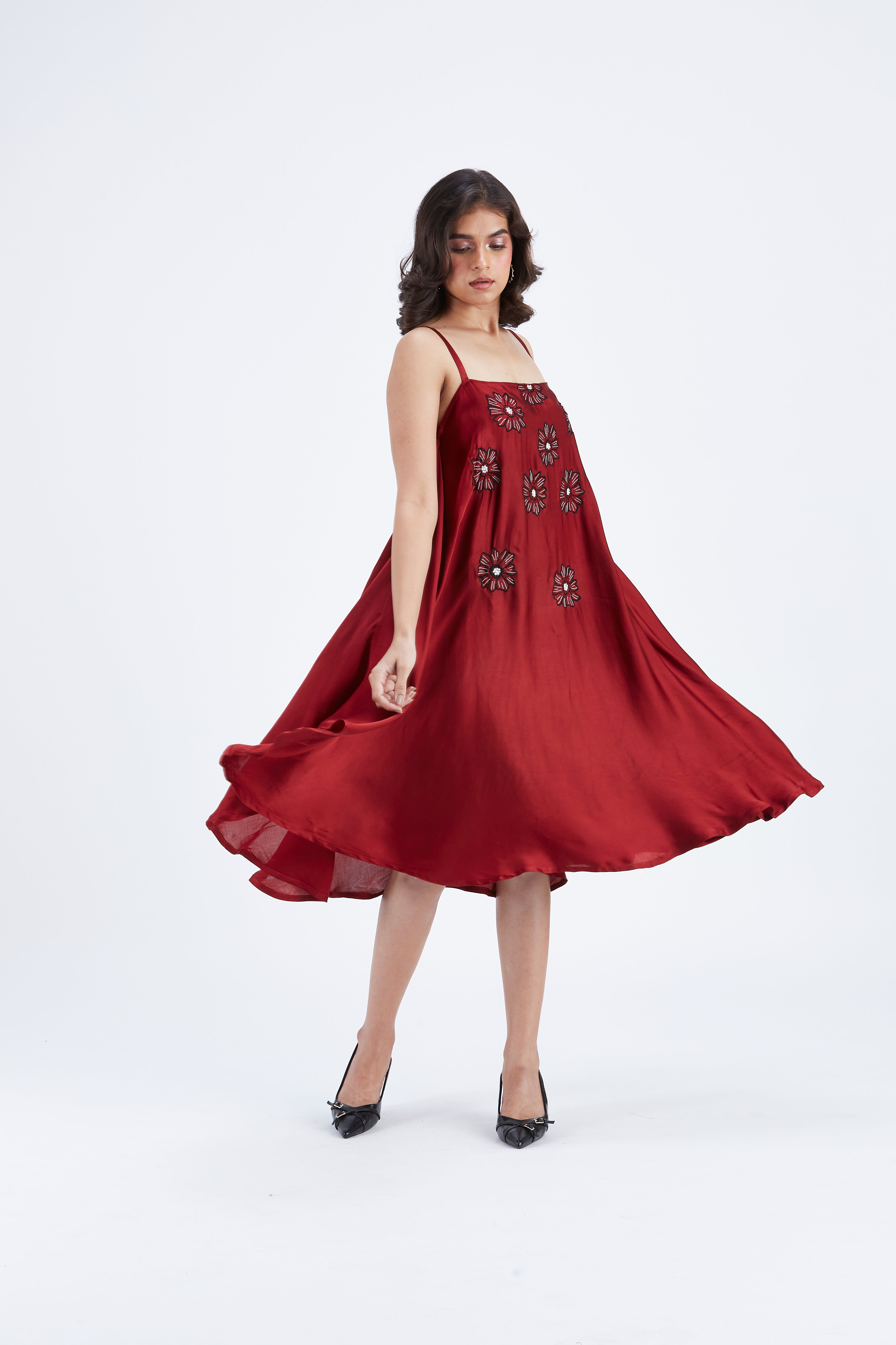 Reya Red dress by Hasttvam with Ete by Hasttvam at Kamakhyaa for sustainable fashion
