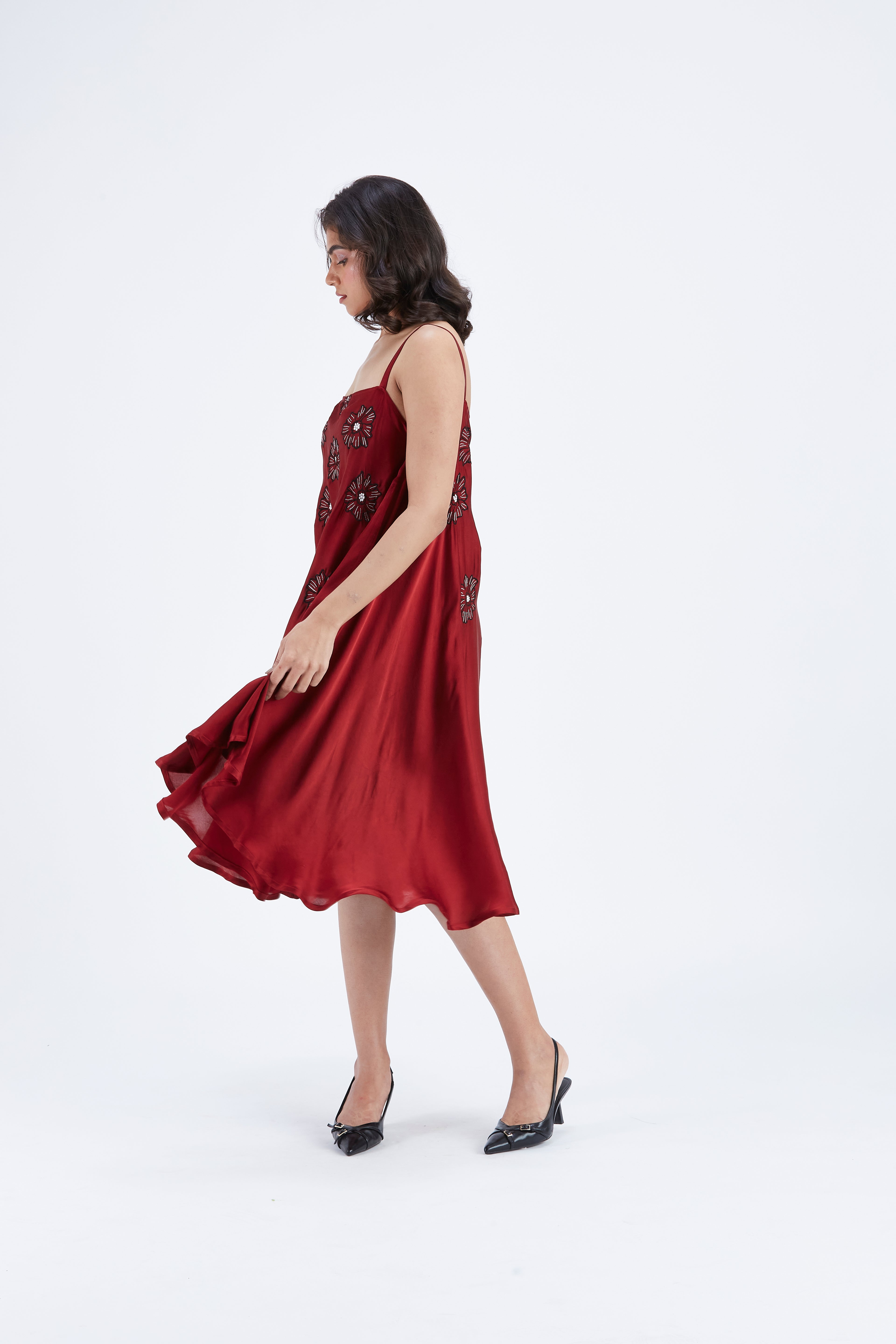 Reya Red dress by Hasttvam with Ete by Hasttvam at Kamakhyaa for sustainable fashion