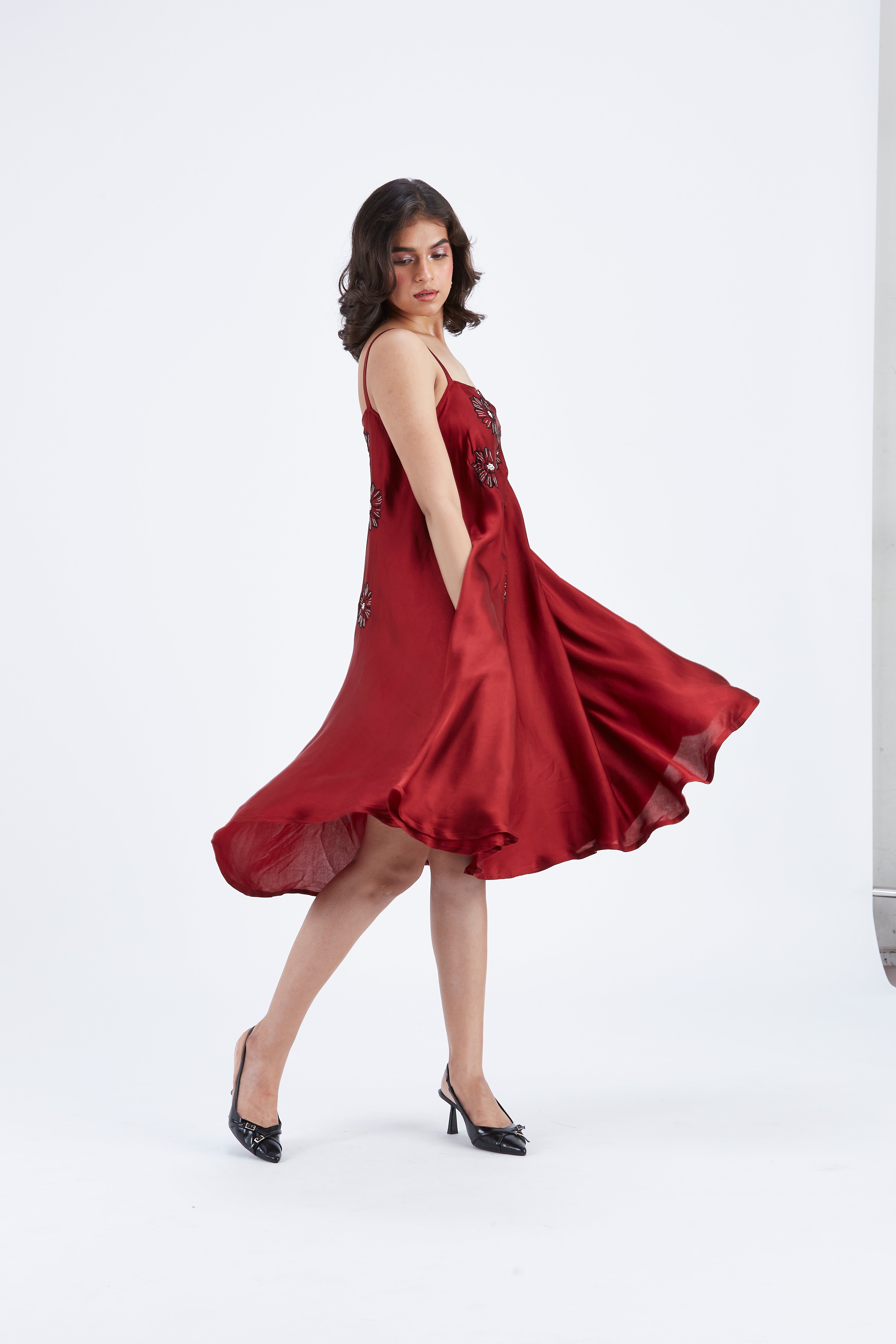 Reya Red dress by Hasttvam with Ete by Hasttvam at Kamakhyaa for sustainable fashion