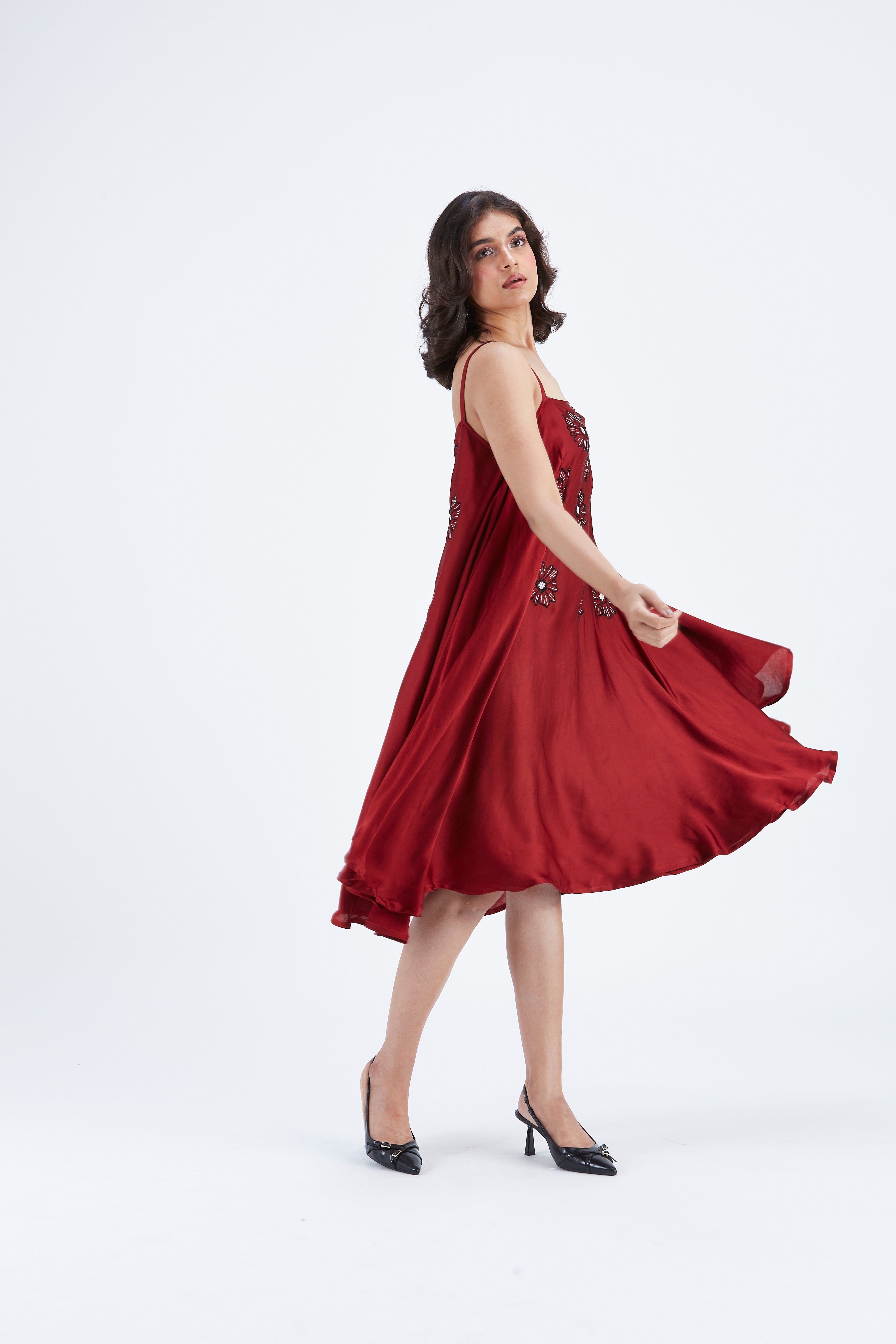 Reya Red dress by Hasttvam with Ete by Hasttvam at Kamakhyaa for sustainable fashion