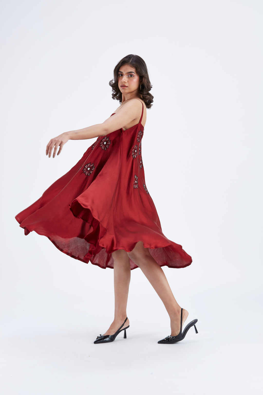 Reya Red dress by Hasttvam with Ete by Hasttvam at Kamakhyaa for sustainable fashion