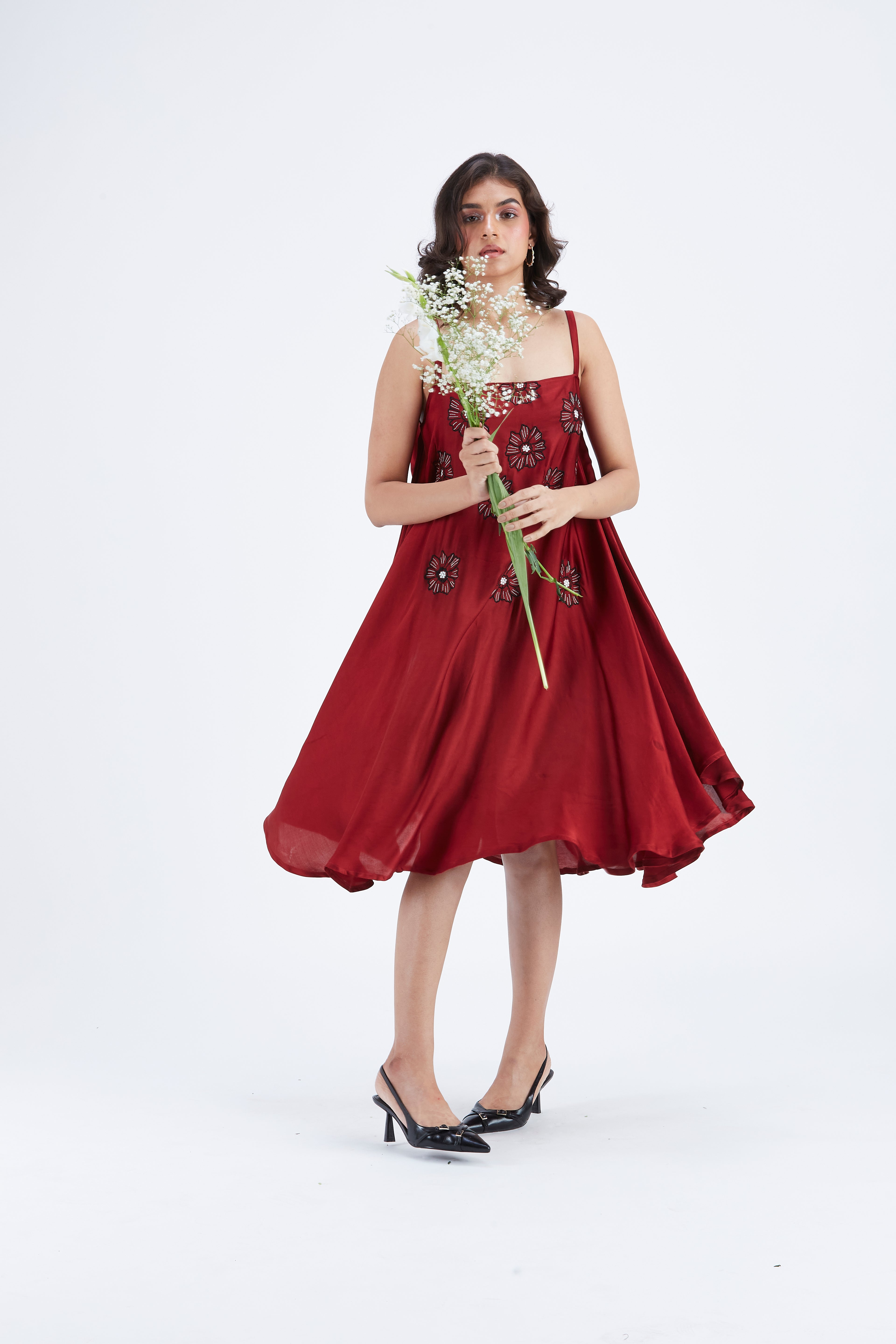 Reya Red dress by Hasttvam with Ete by Hasttvam at Kamakhyaa for sustainable fashion
