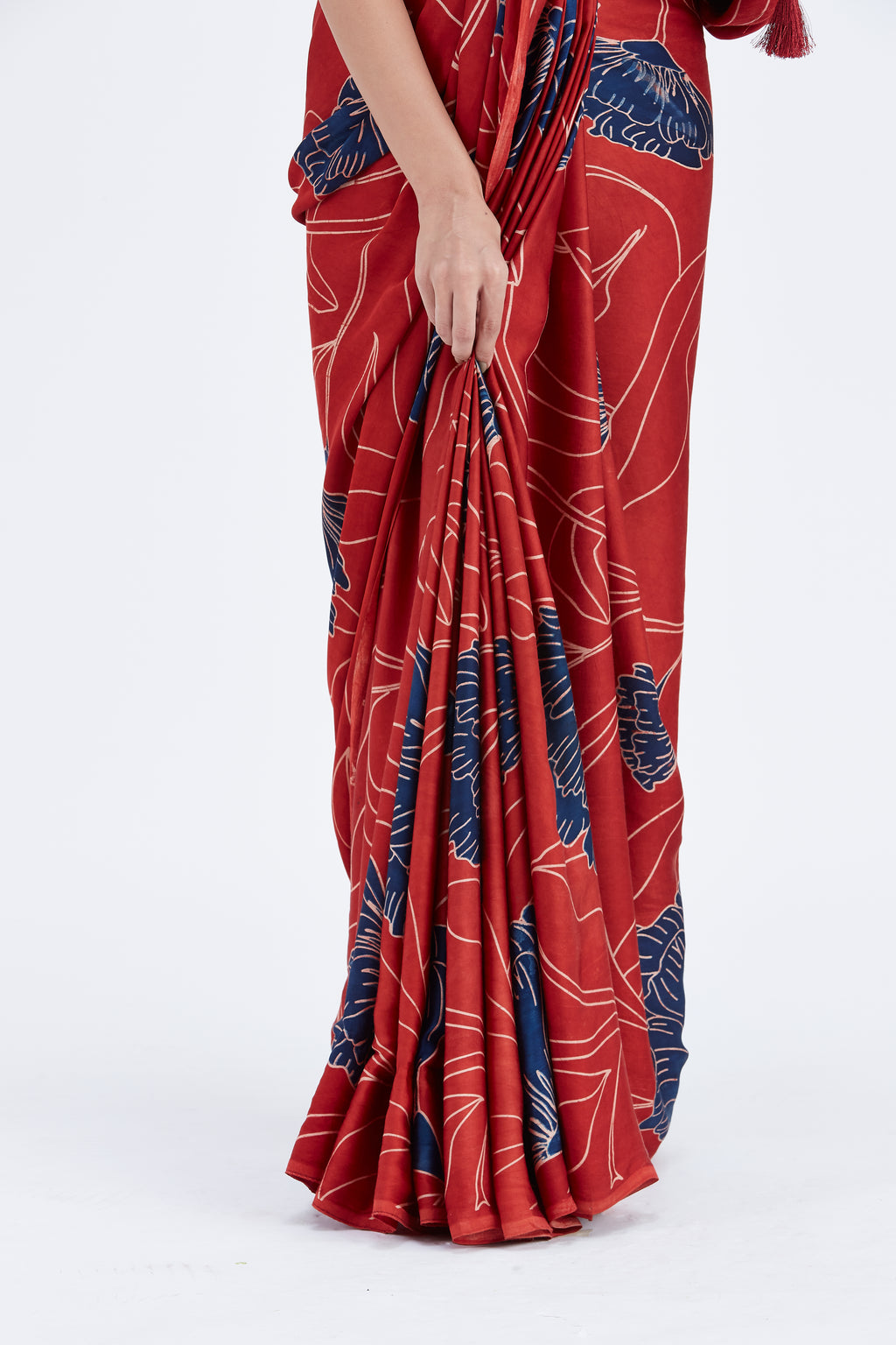 Kaia Red Saree by Hasttvam with Ete by Hasttvam at Kamakhyaa for sustainable fashion