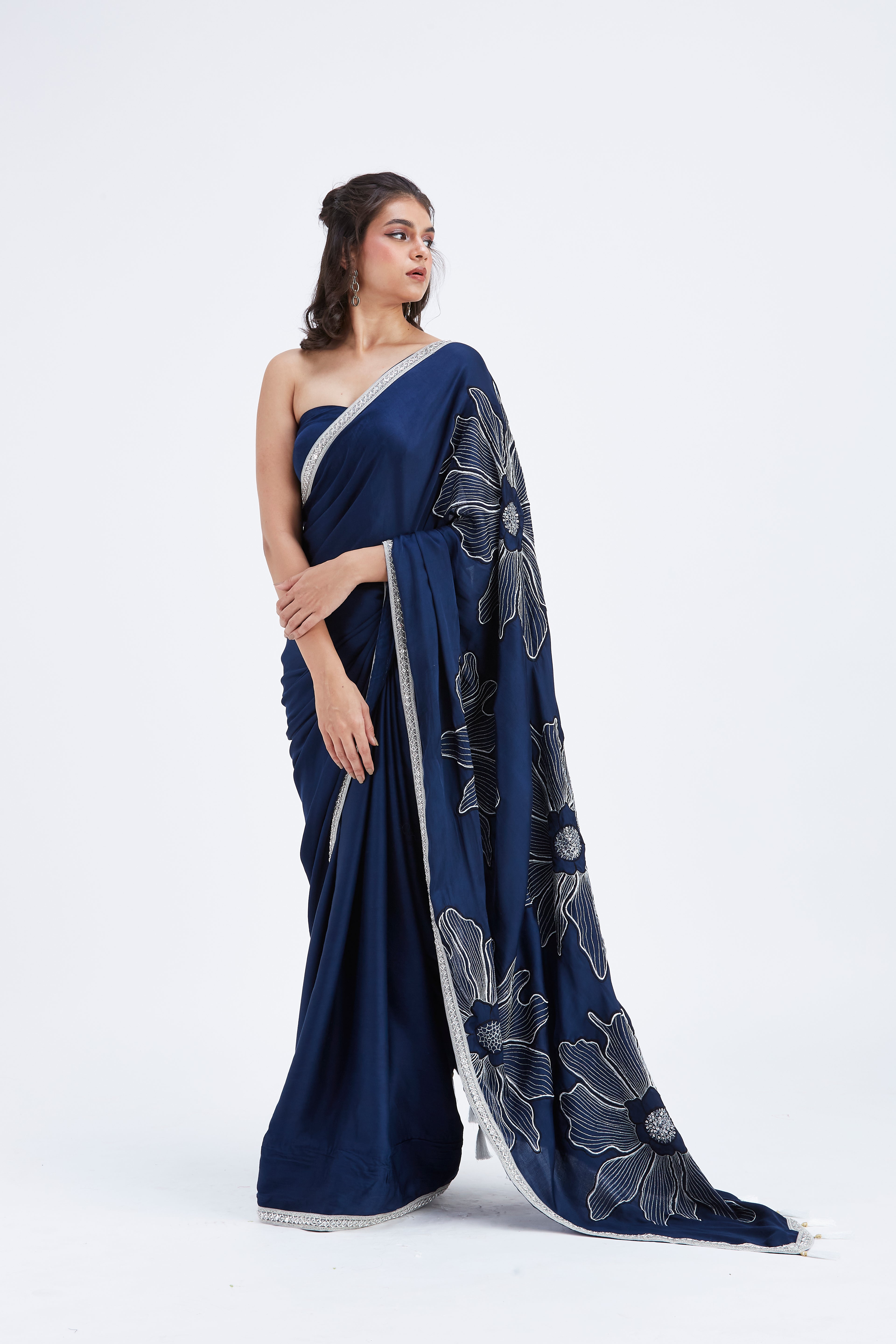 Zaira Indigo Saree by Hasttvam with Ete by Hasttvam at Kamakhyaa for sustainable fashion
