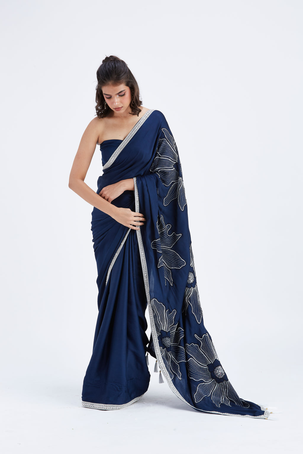 Zaira Indigo Saree by Hasttvam with Ete by Hasttvam at Kamakhyaa for sustainable fashion
