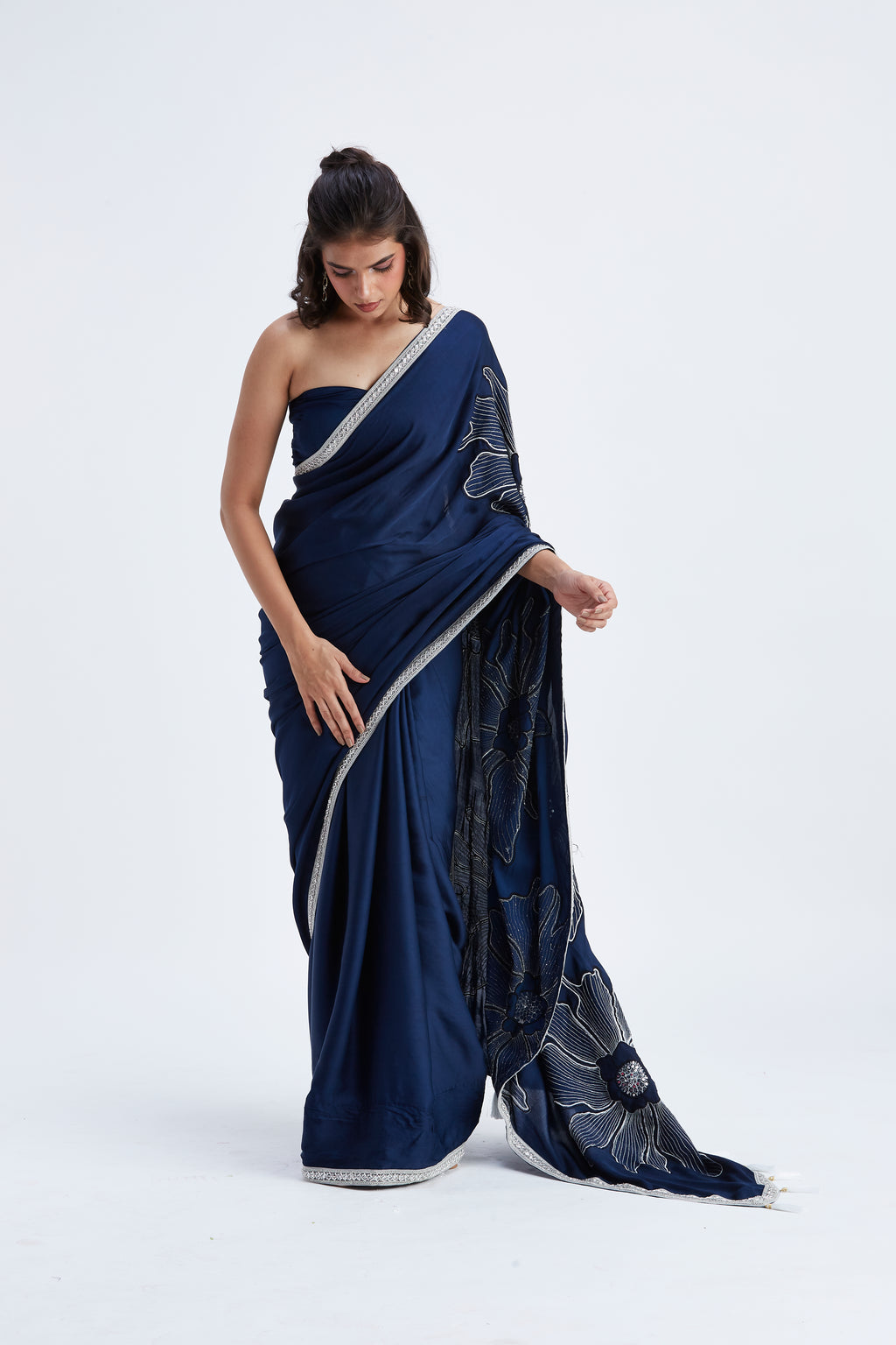 Zaira Indigo Saree by Hasttvam with Ete by Hasttvam at Kamakhyaa for sustainable fashion