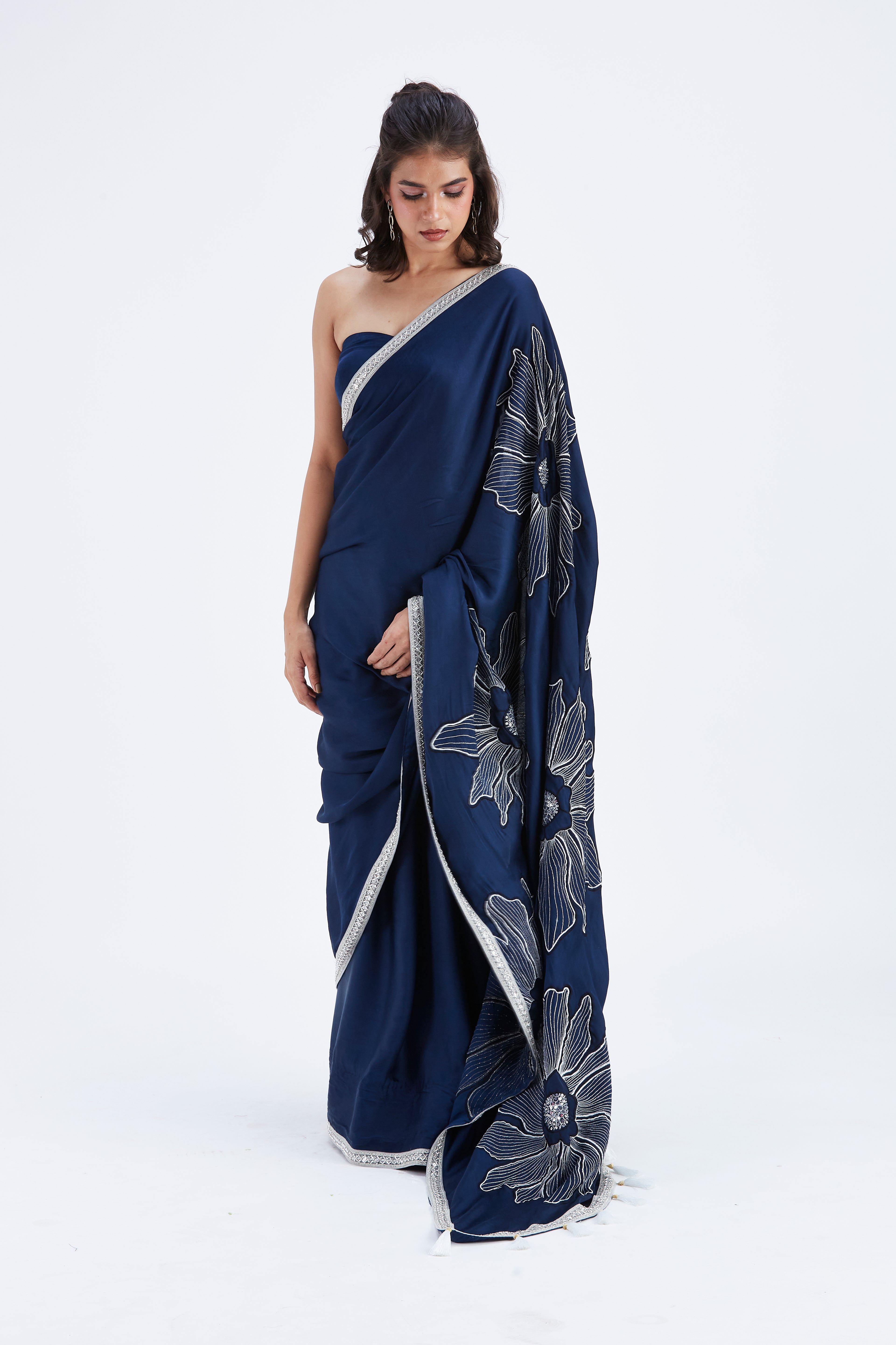 Zaira Indigo Saree by Hasttvam with Ete by Hasttvam at Kamakhyaa for sustainable fashion