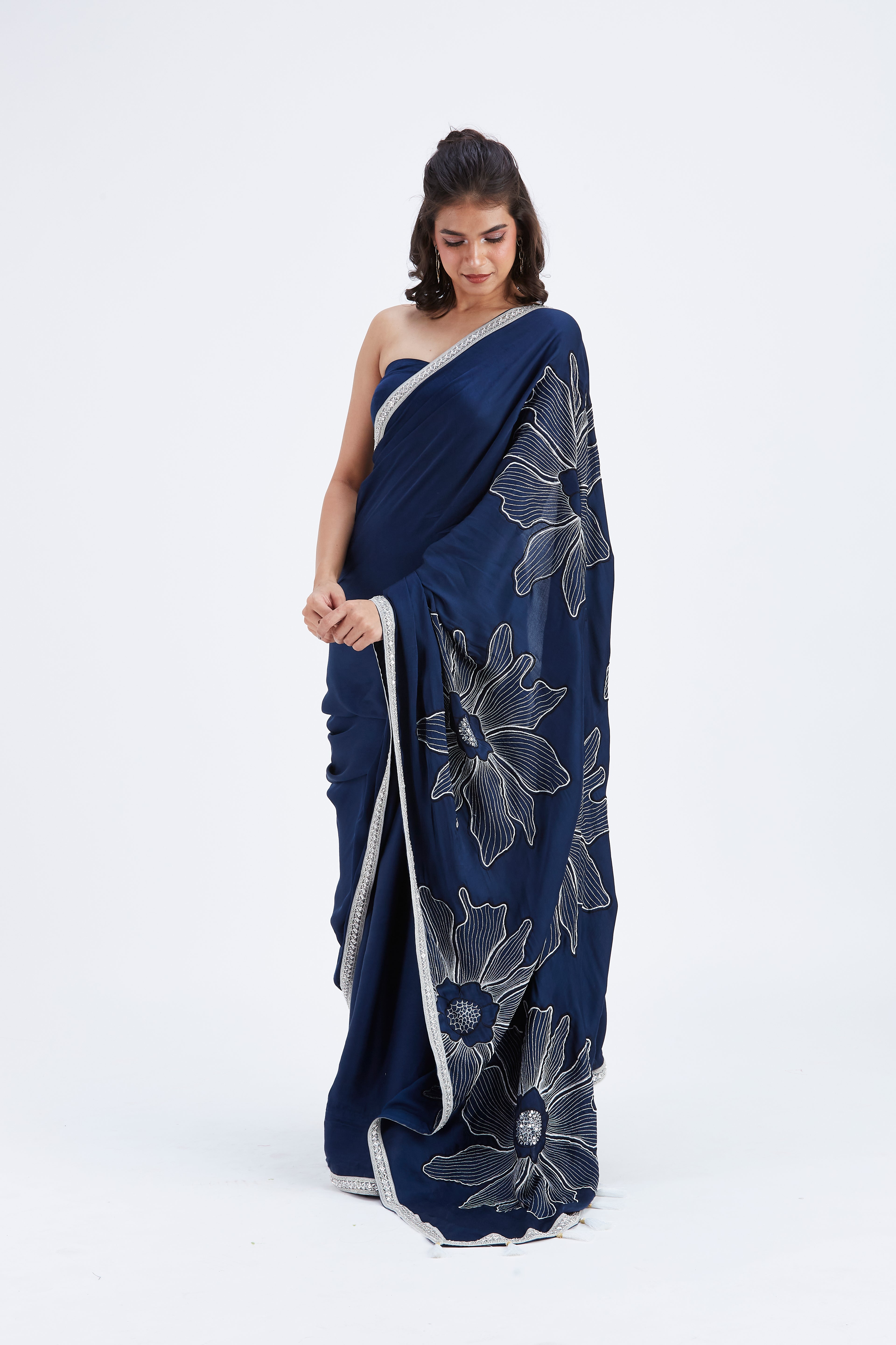 Zaira Indigo Saree by Hasttvam with Ete by Hasttvam at Kamakhyaa for sustainable fashion
