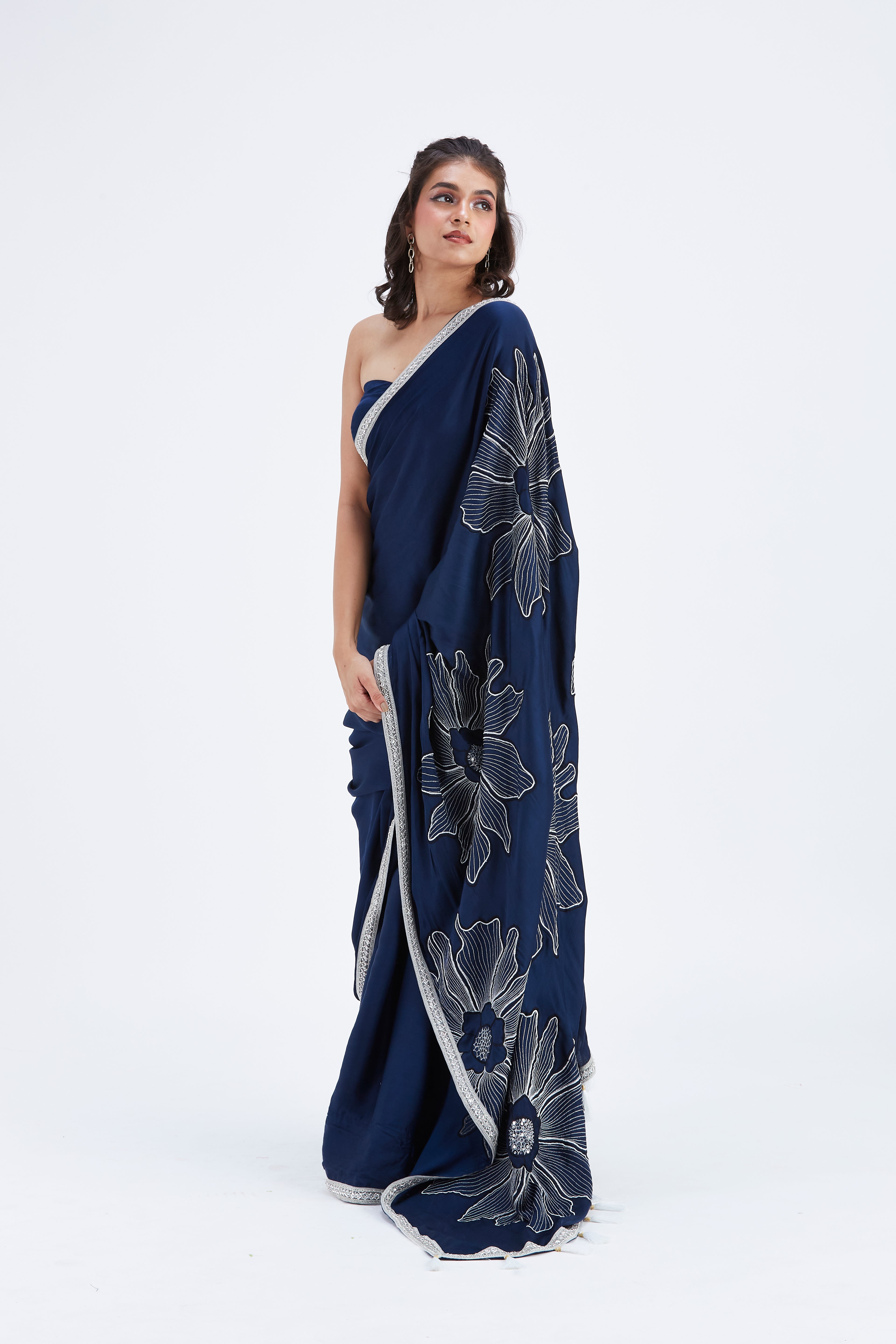 Zaira Indigo Saree by Hasttvam with Ete by Hasttvam at Kamakhyaa for sustainable fashion