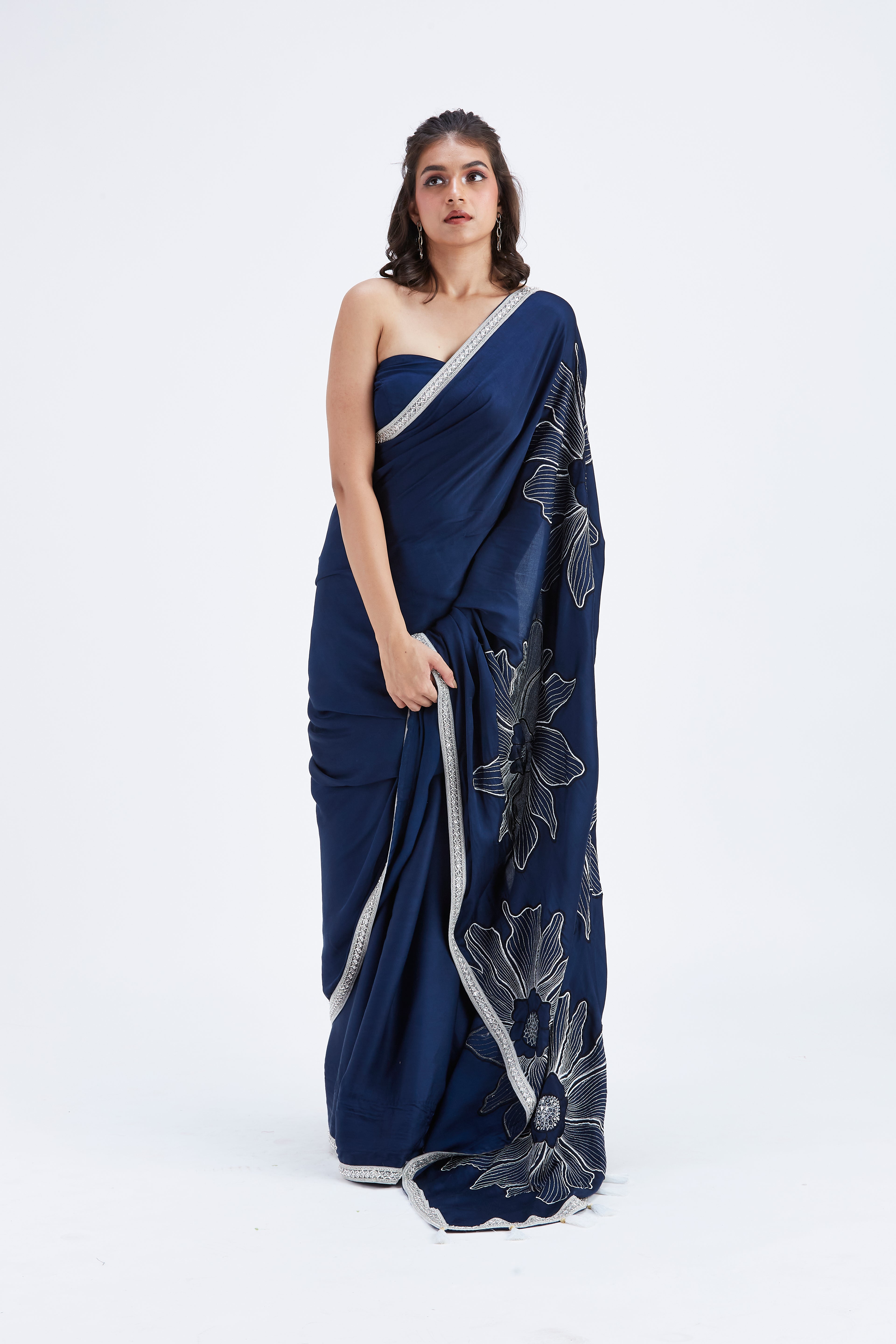 Zaira Indigo Saree by Hasttvam with Ete by Hasttvam at Kamakhyaa for sustainable fashion