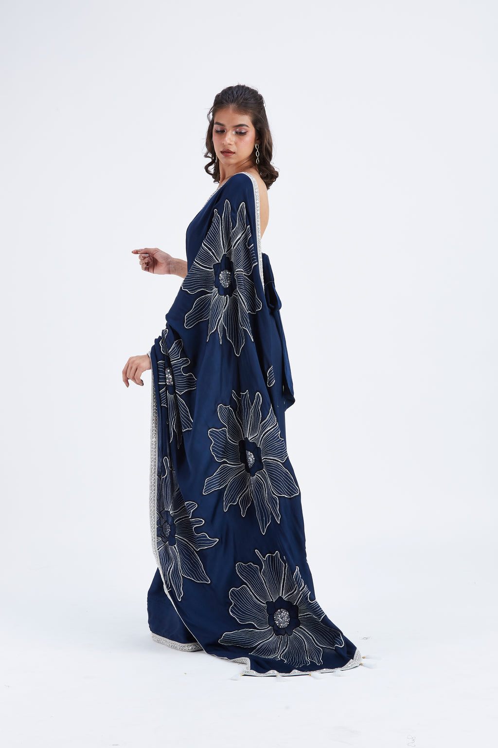 Zaira Indigo Saree by Hasttvam with Ete by Hasttvam at Kamakhyaa for sustainable fashion