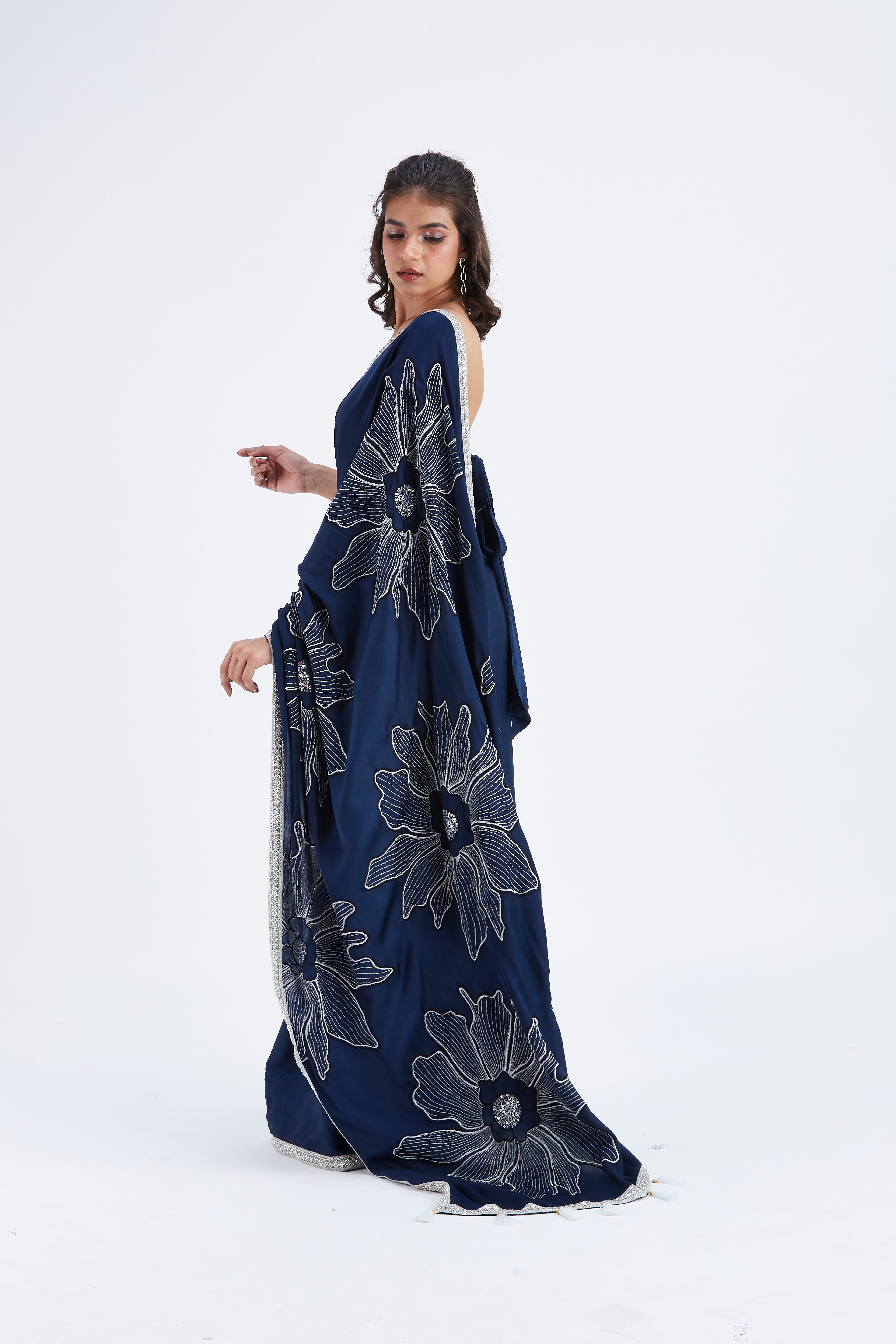Zaira Indigo Saree by Hasttvam with Ete by Hasttvam at Kamakhyaa for sustainable fashion