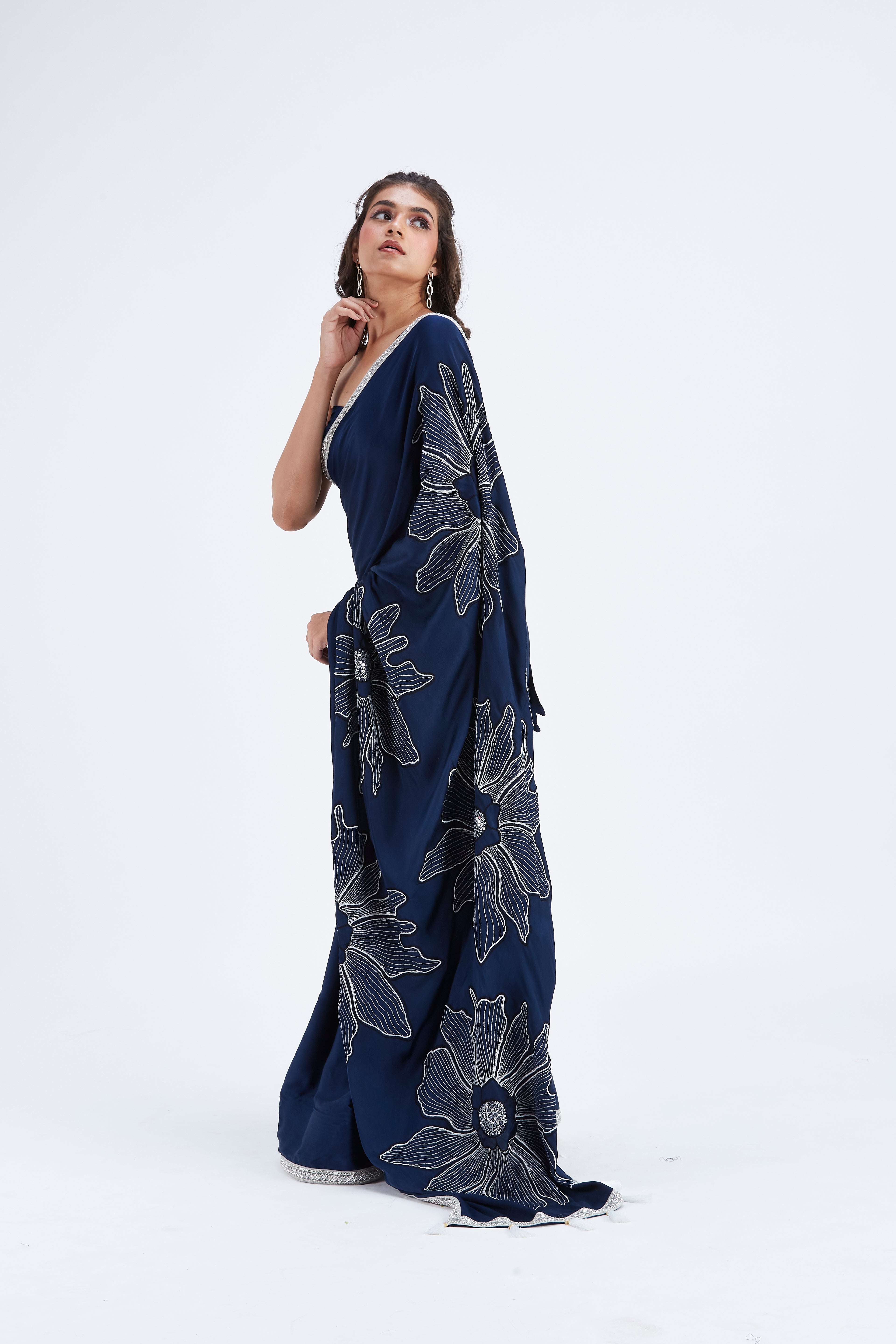Zaira Indigo Saree by Hasttvam with Ete by Hasttvam at Kamakhyaa for sustainable fashion