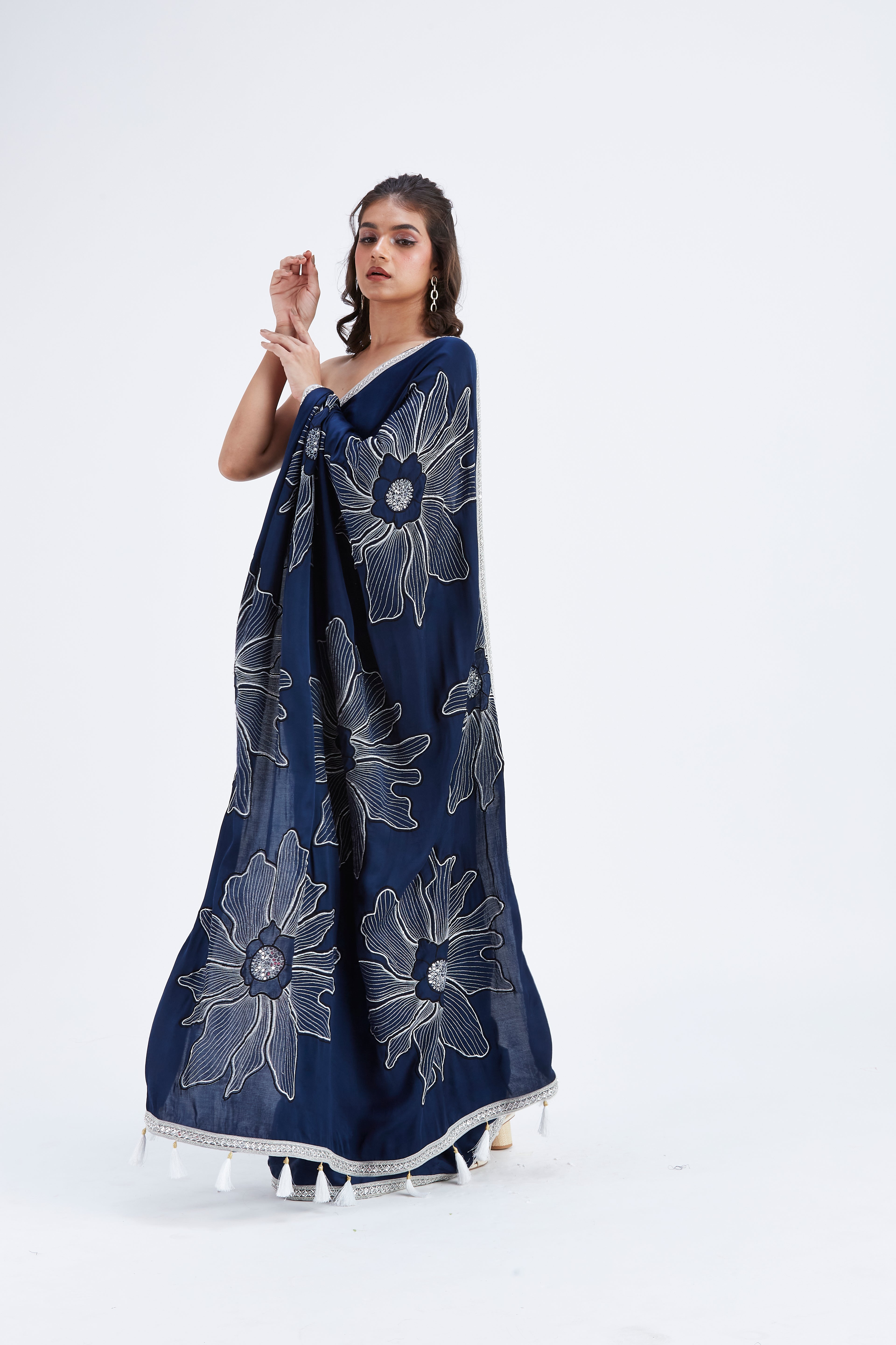 Zaira Indigo Saree by Hasttvam with Ete by Hasttvam at Kamakhyaa for sustainable fashion