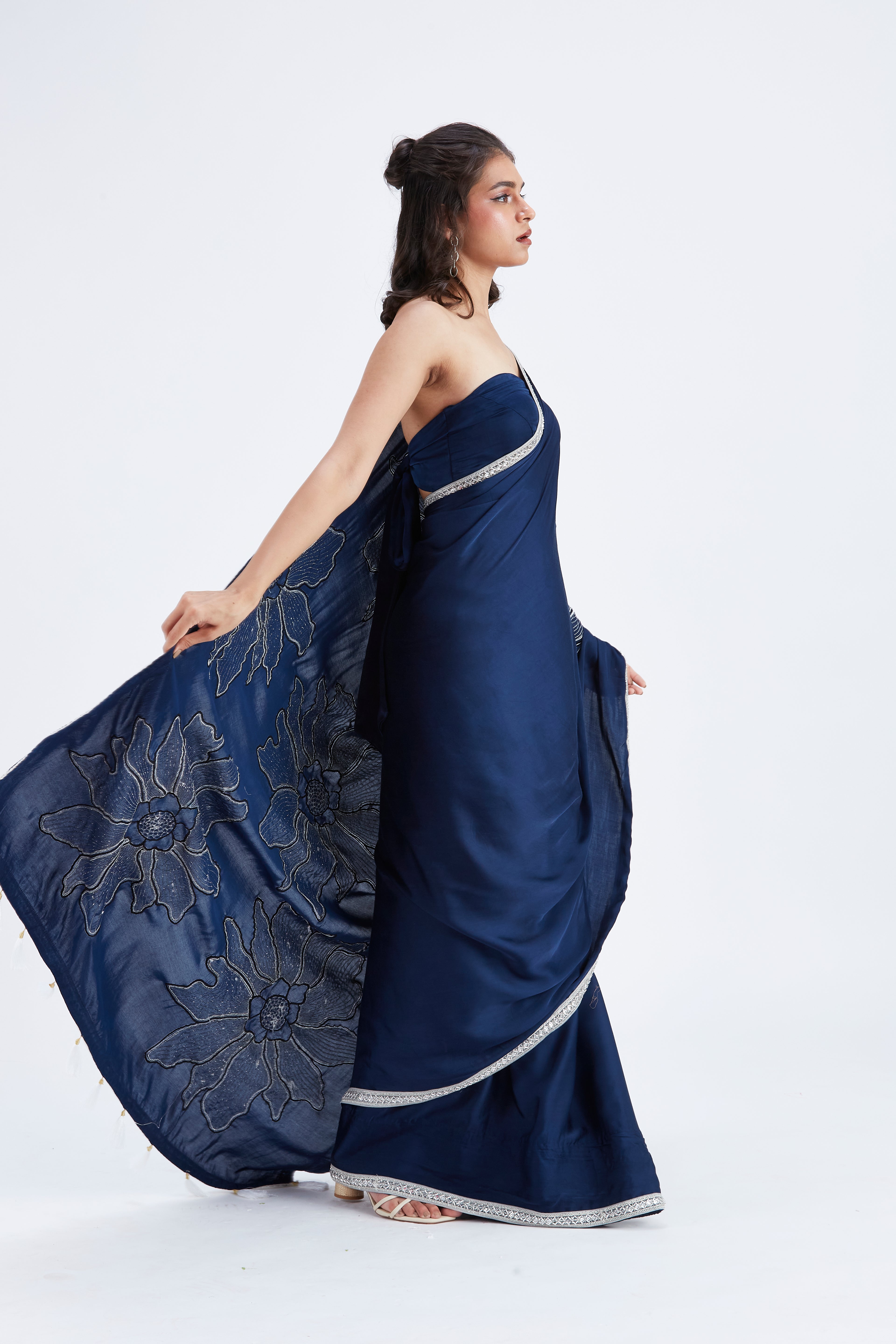 Zaira Indigo Saree by Hasttvam with Ete by Hasttvam at Kamakhyaa for sustainable fashion