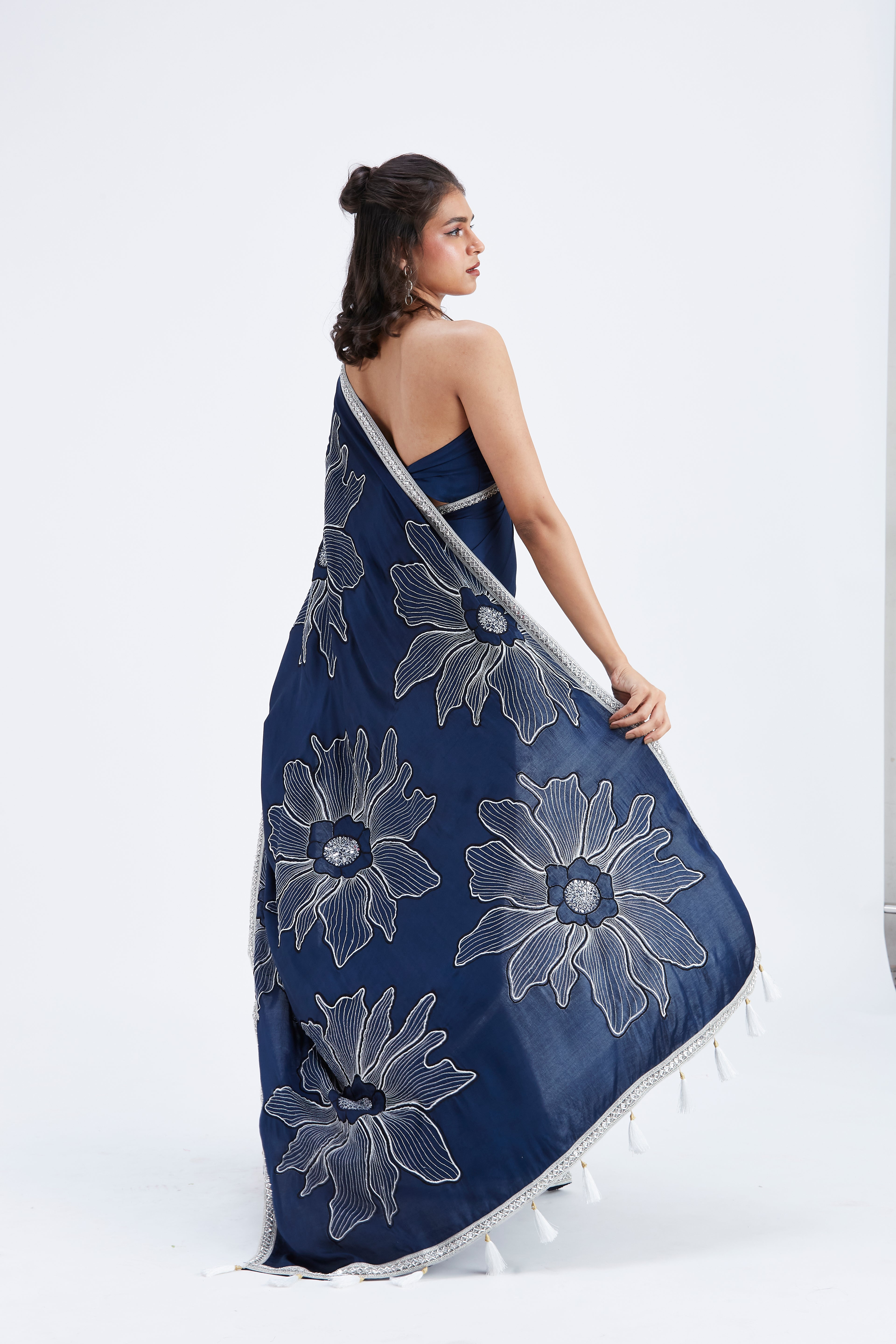 Zaira Indigo Saree by Hasttvam with Ete by Hasttvam at Kamakhyaa for sustainable fashion
