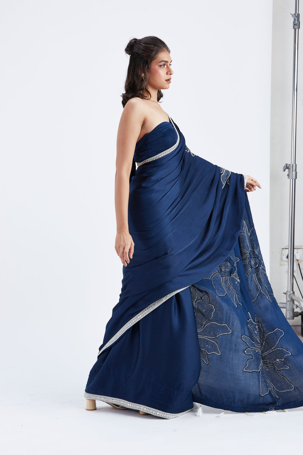 Zaira Indigo Saree by Hasttvam with Ete by Hasttvam at Kamakhyaa for sustainable fashion