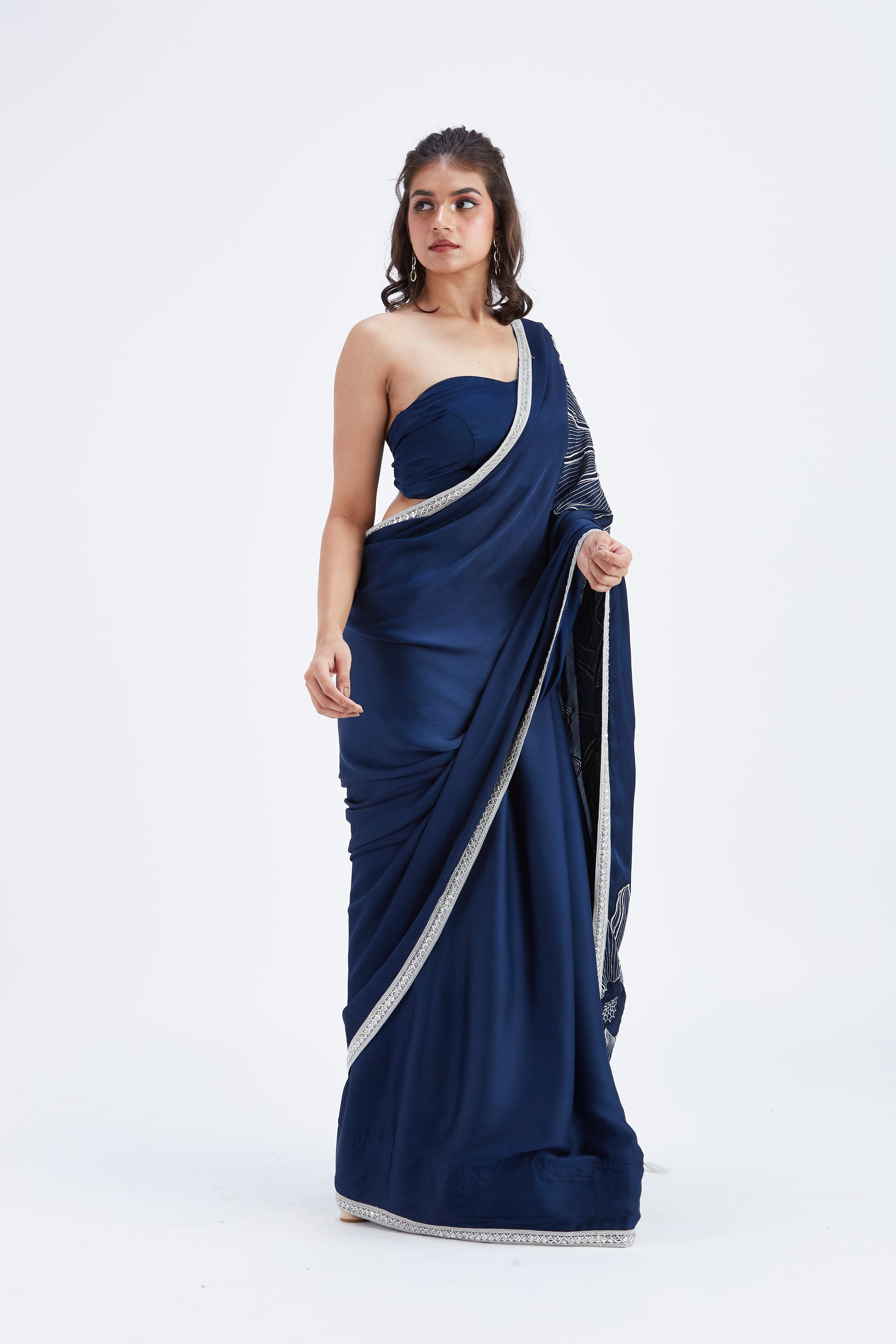 Zaira Indigo Saree by Hasttvam with Ete by Hasttvam at Kamakhyaa for sustainable fashion