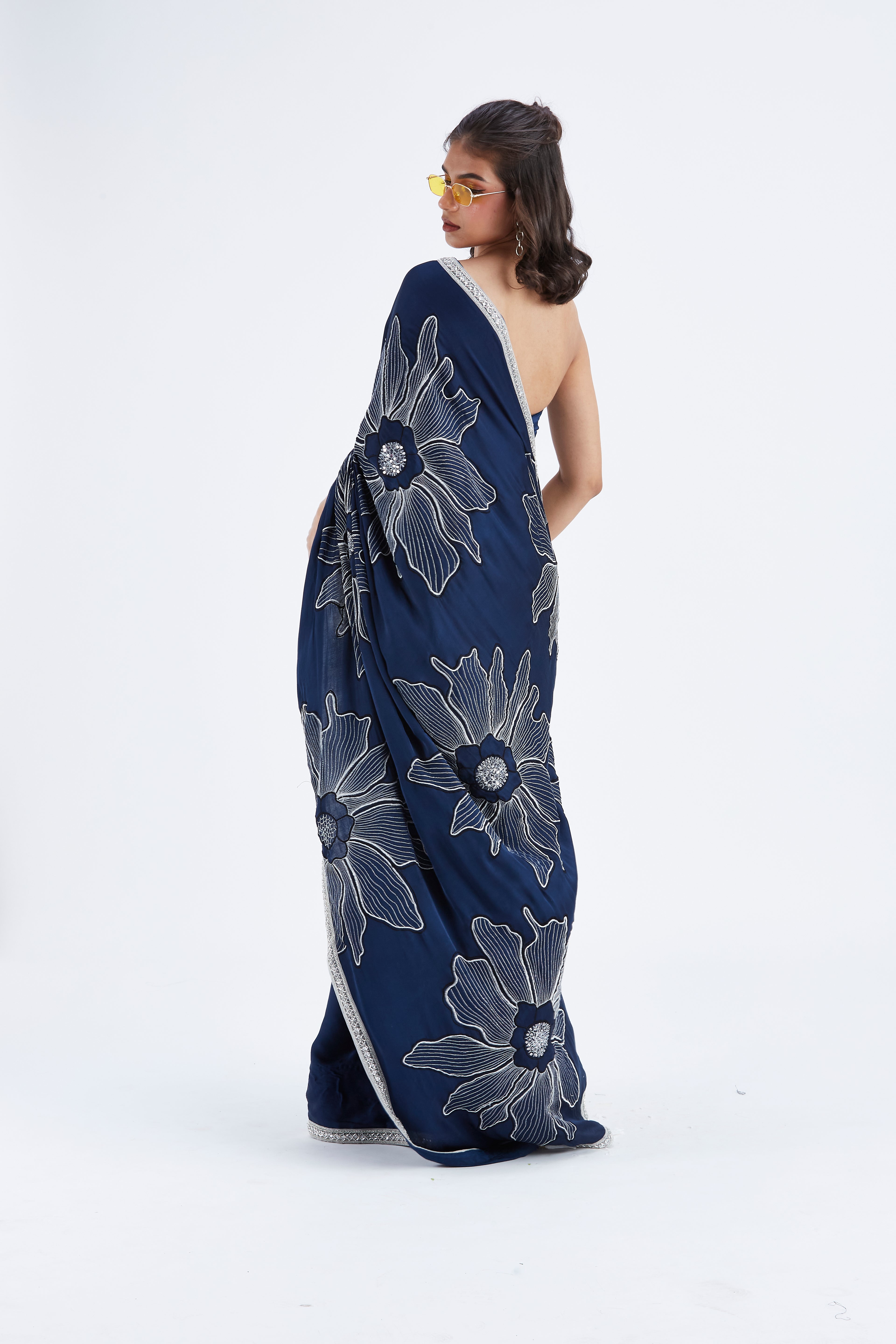 Zaira Indigo Saree by Hasttvam with Ete by Hasttvam at Kamakhyaa for sustainable fashion