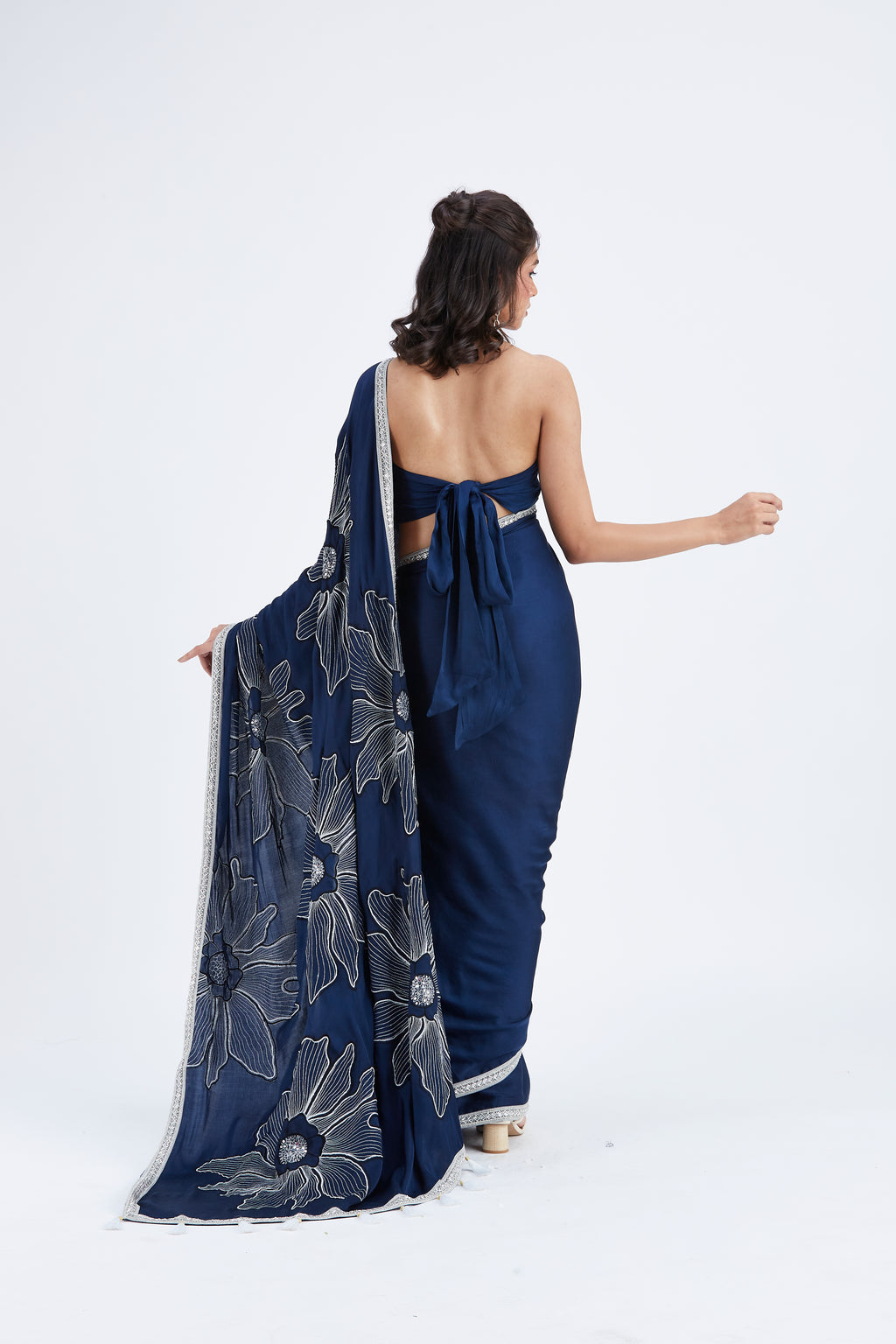 Zaira Indigo Saree by Hasttvam with Ete by Hasttvam at Kamakhyaa for sustainable fashion