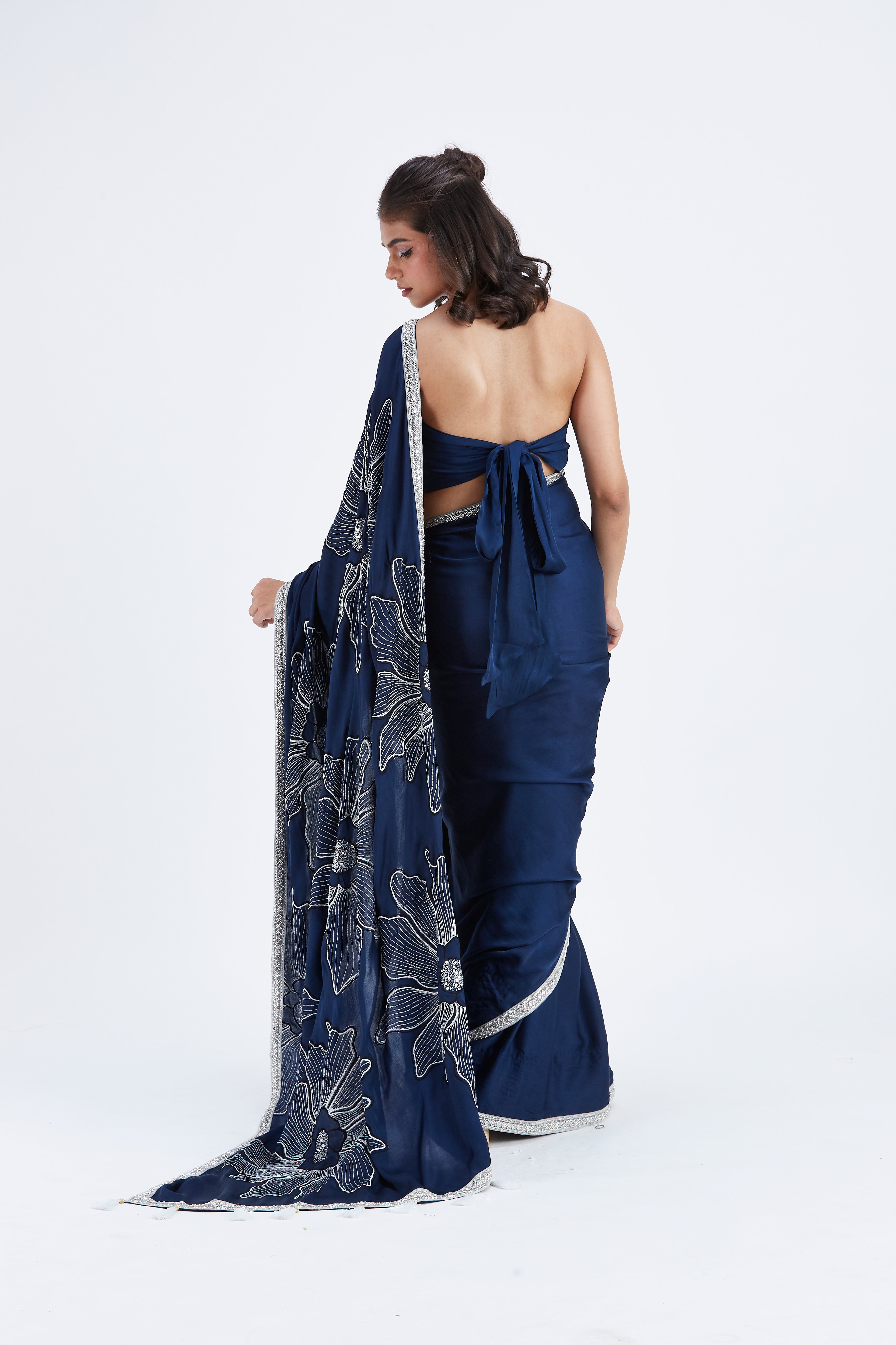 Zaira Indigo Saree by Hasttvam with Ete by Hasttvam at Kamakhyaa for sustainable fashion