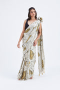 Kaia White Saree by Hasttvam with Ete by Hasttvam at Kamakhyaa for sustainable fashion