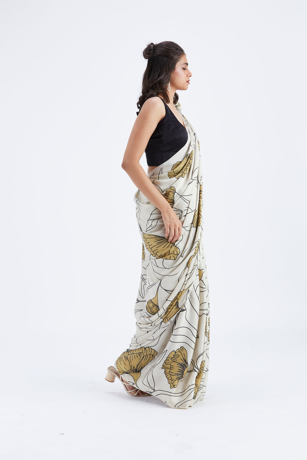 Kaia White Saree by Hasttvam with Ete by Hasttvam at Kamakhyaa for sustainable fashion