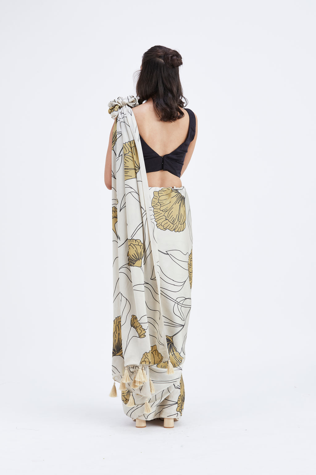 Kaia White Saree by Hasttvam with Ete by Hasttvam at Kamakhyaa for sustainable fashion