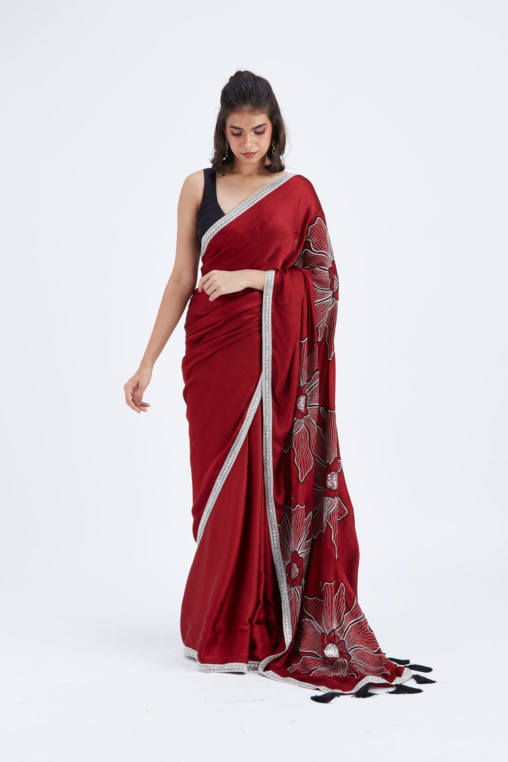 Zaira Red Saree by Hasttvam with Ete by Hasttvam at Kamakhyaa for sustainable fashion