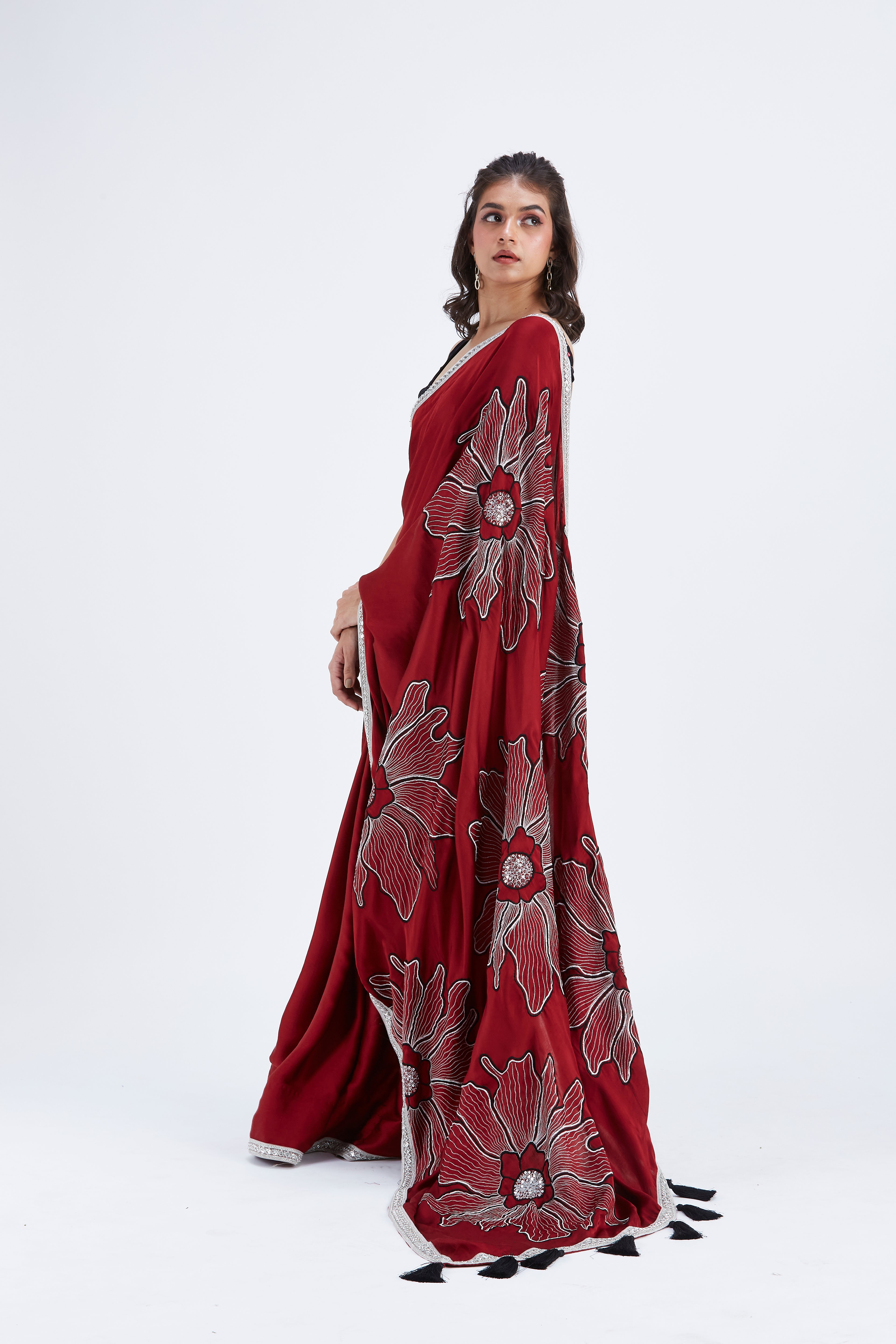 Zaira Red Saree by Hasttvam with Ete by Hasttvam at Kamakhyaa for sustainable fashion
