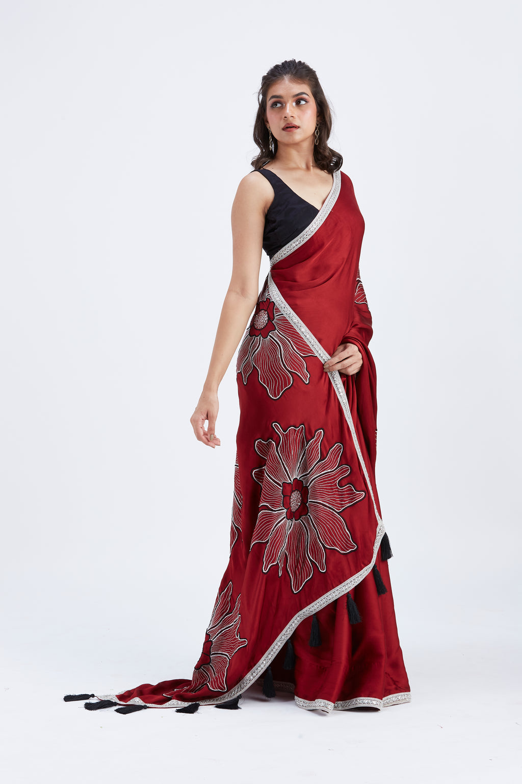 Zaira Red Saree by Hasttvam with Ete by Hasttvam at Kamakhyaa for sustainable fashion