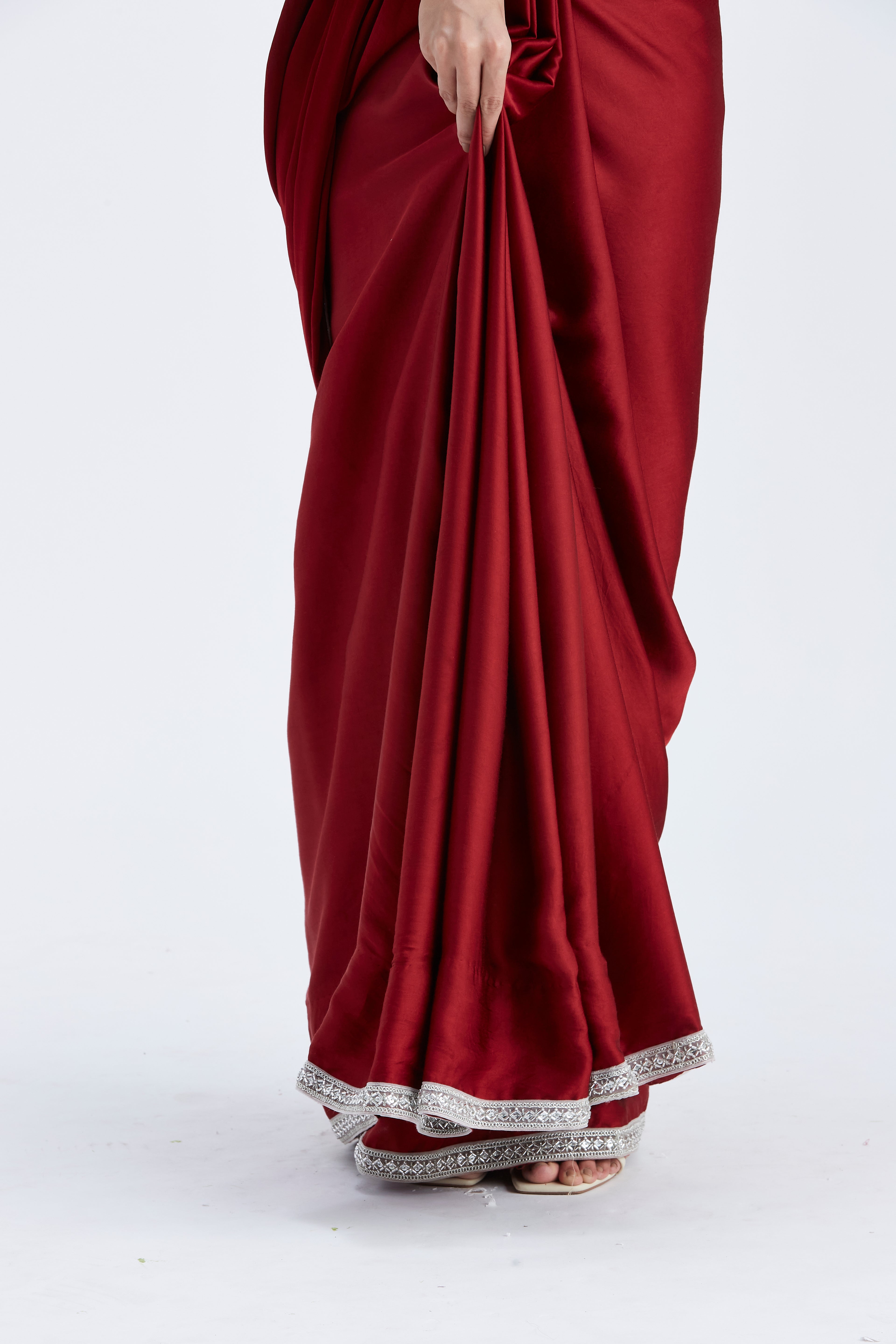 Zaira Red Saree by Hasttvam with Ete by Hasttvam at Kamakhyaa for sustainable fashion