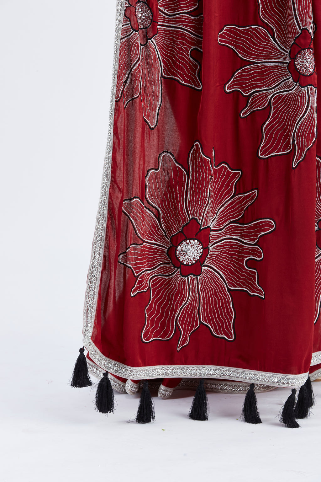 Zaira Red Saree by Hasttvam with Ete by Hasttvam at Kamakhyaa for sustainable fashion