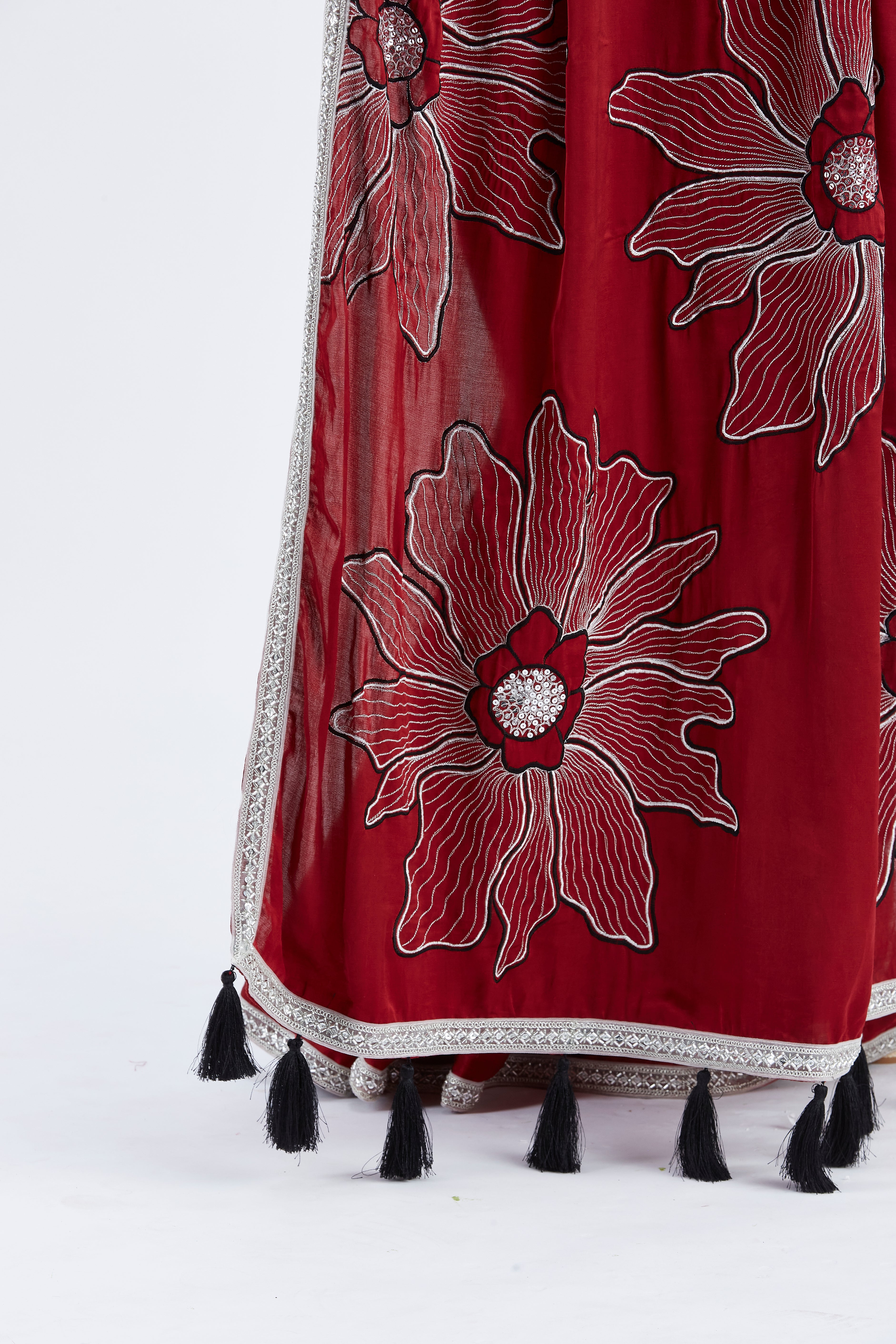 Zaira Red Saree by Hasttvam with Ete by Hasttvam at Kamakhyaa for sustainable fashion