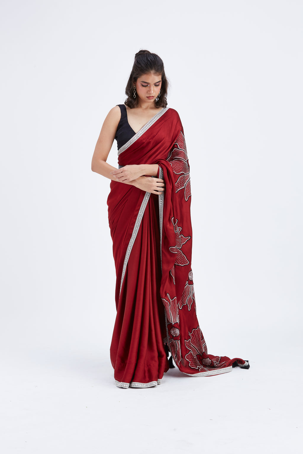 Zaira Red Saree by Hasttvam with Ete by Hasttvam at Kamakhyaa for sustainable fashion